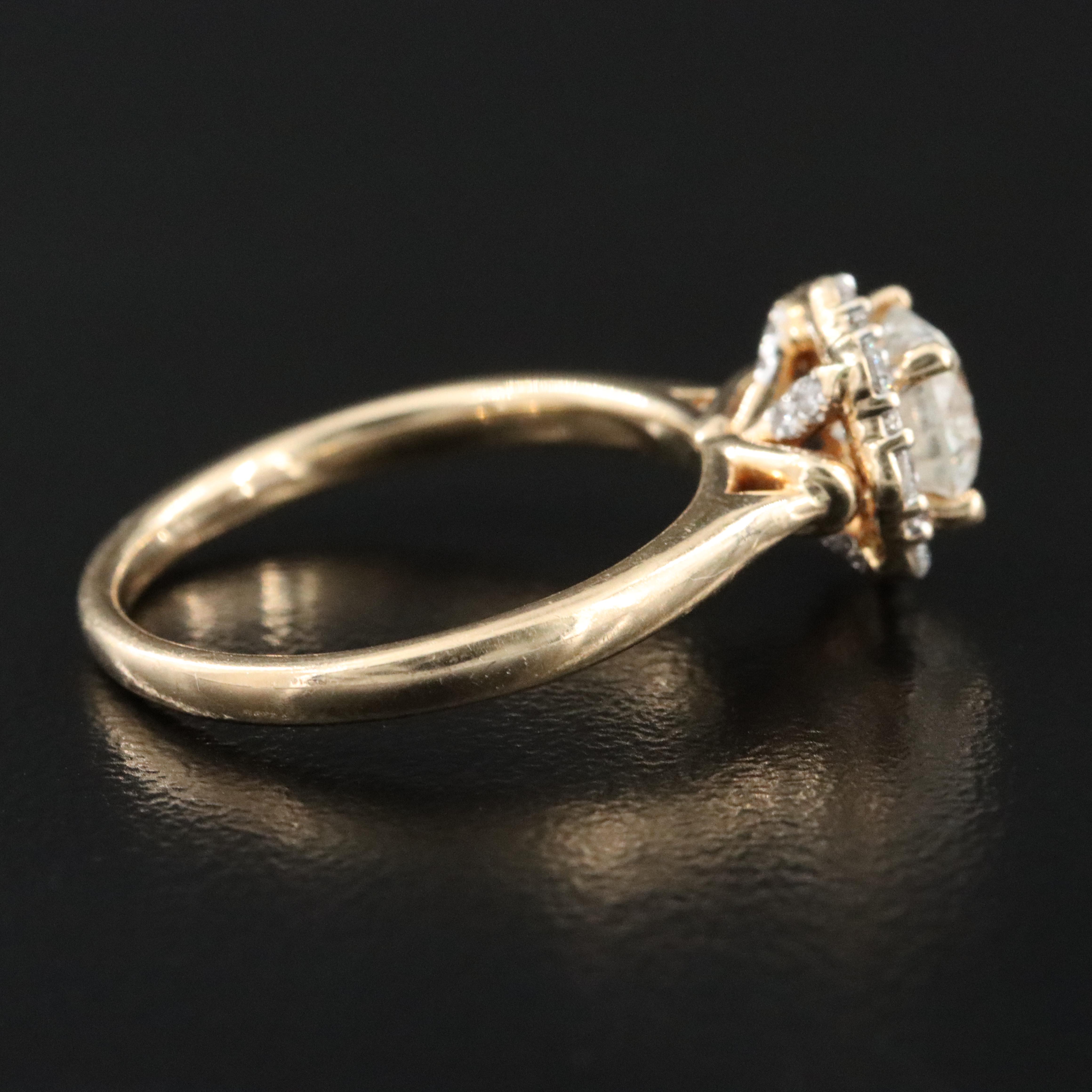 14K 1.12 CT Diamond Halo Ring