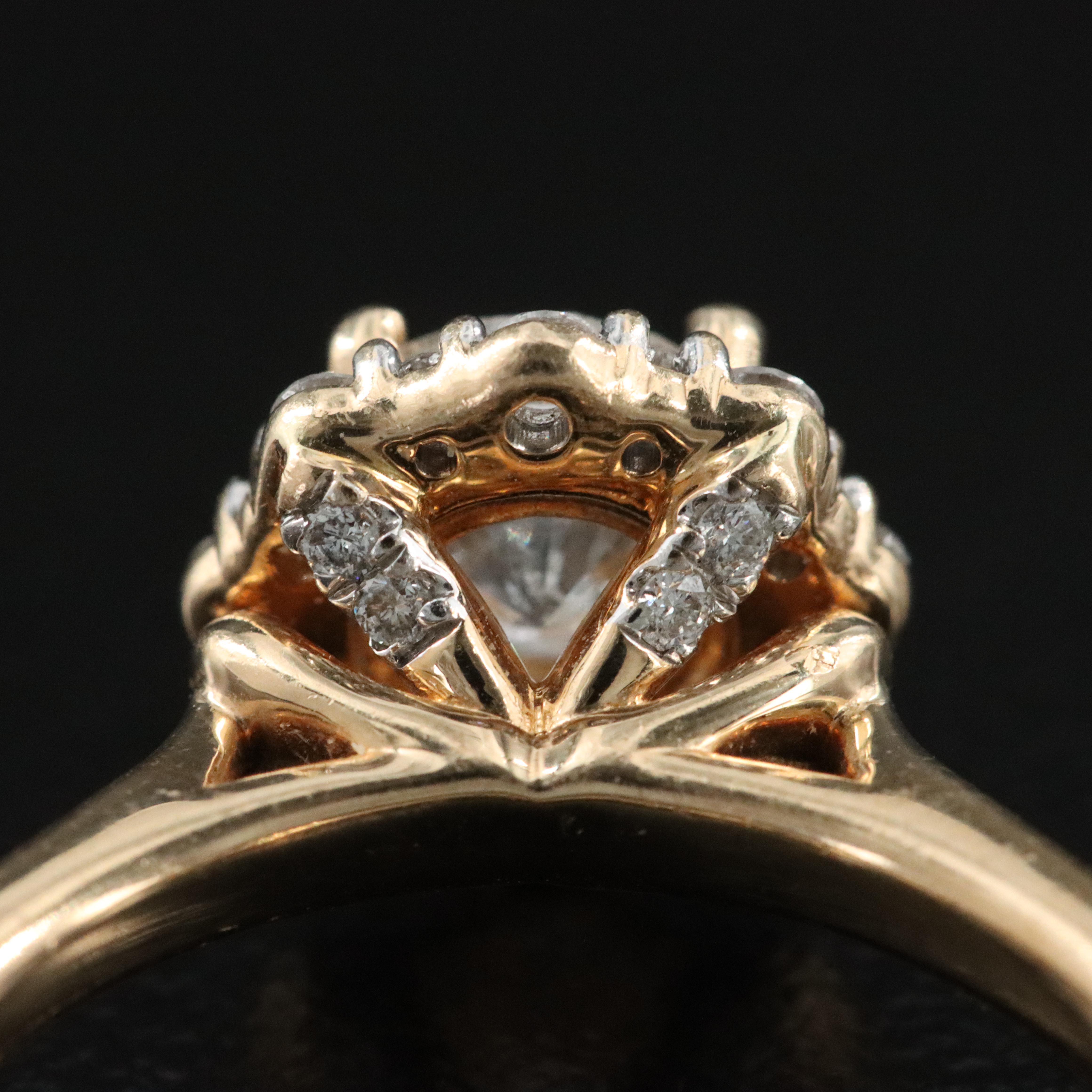 14K 1.12 CT Diamond Halo Ring