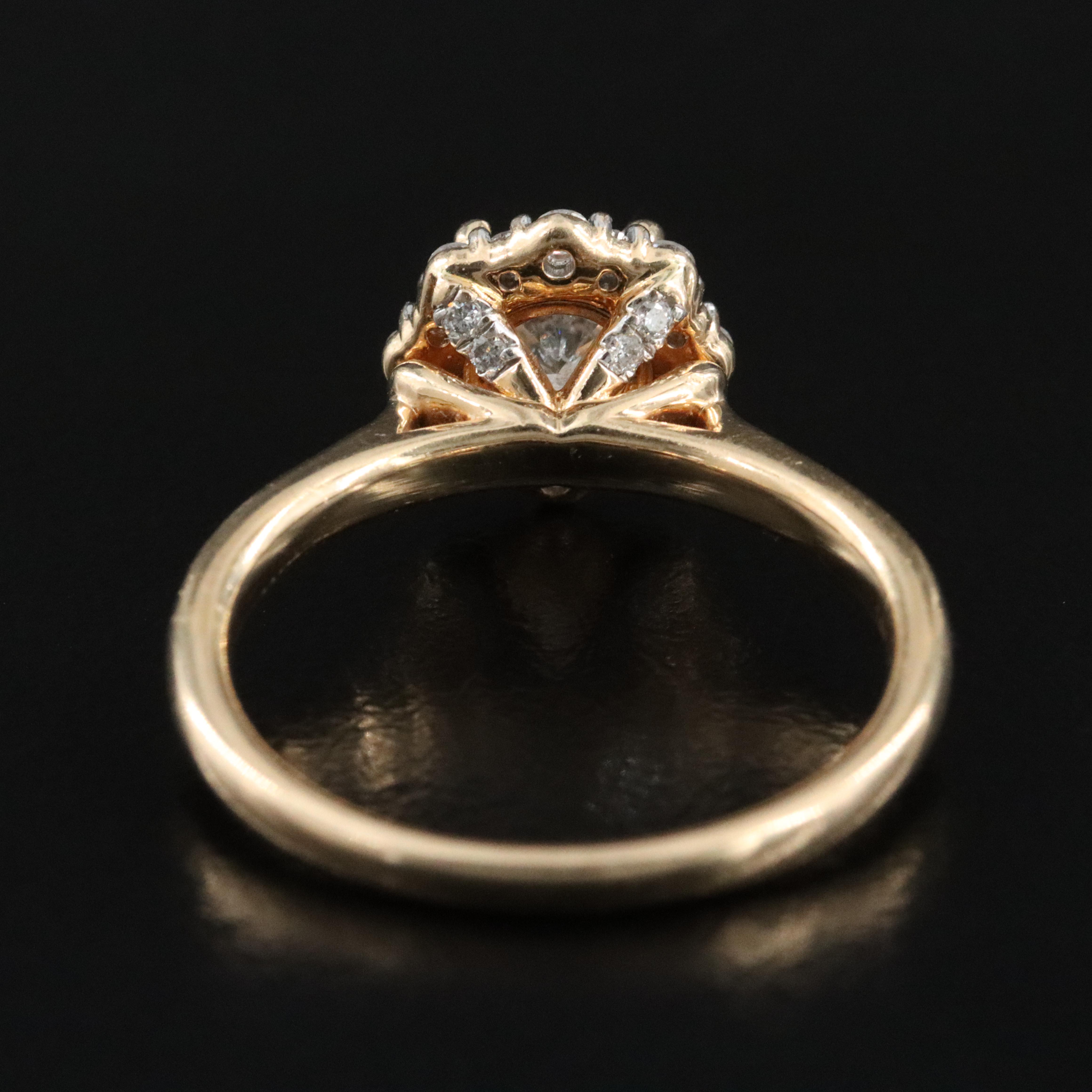 14K 1.12 CT Diamond Halo Ring