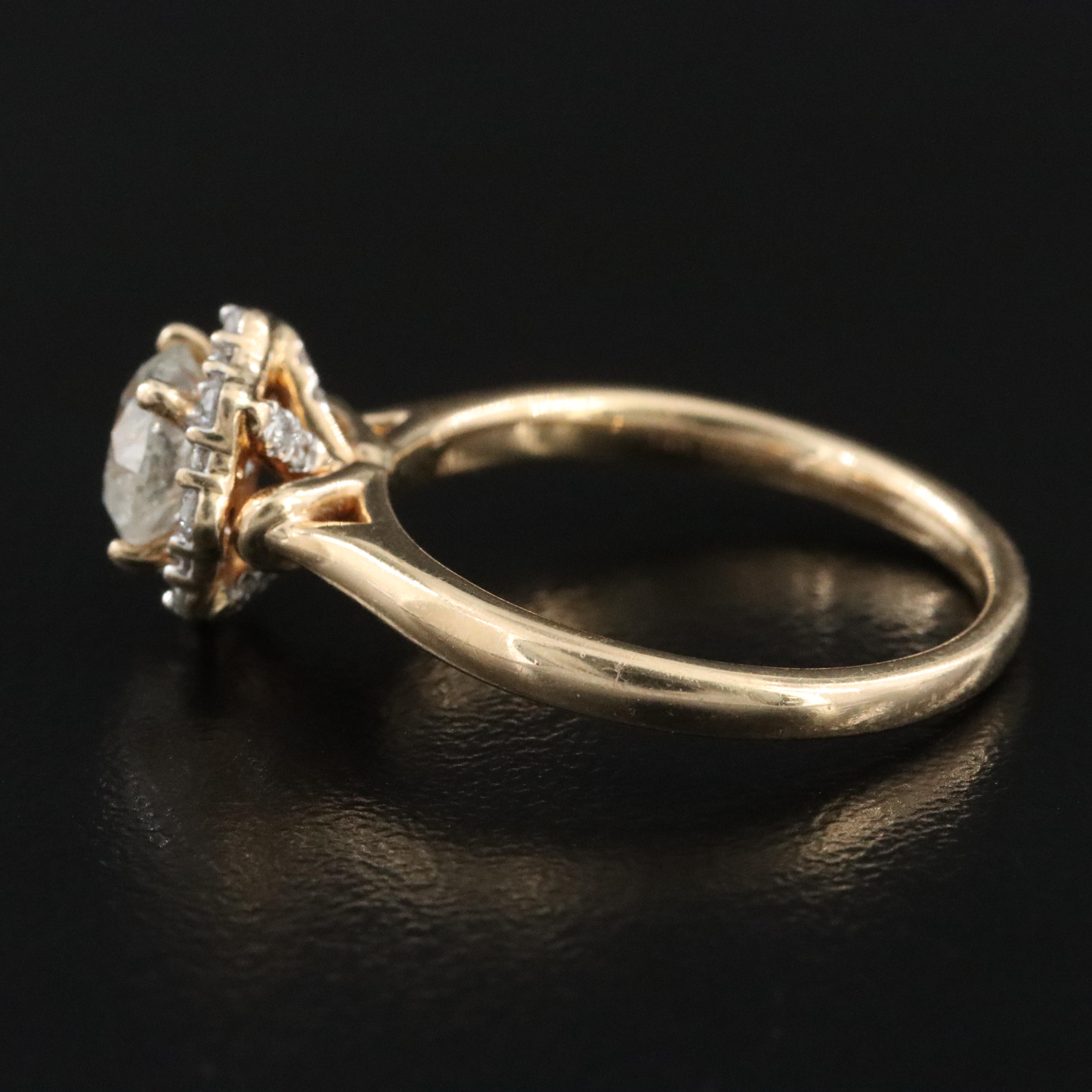 14K 1.12 CT Diamond Halo Ring