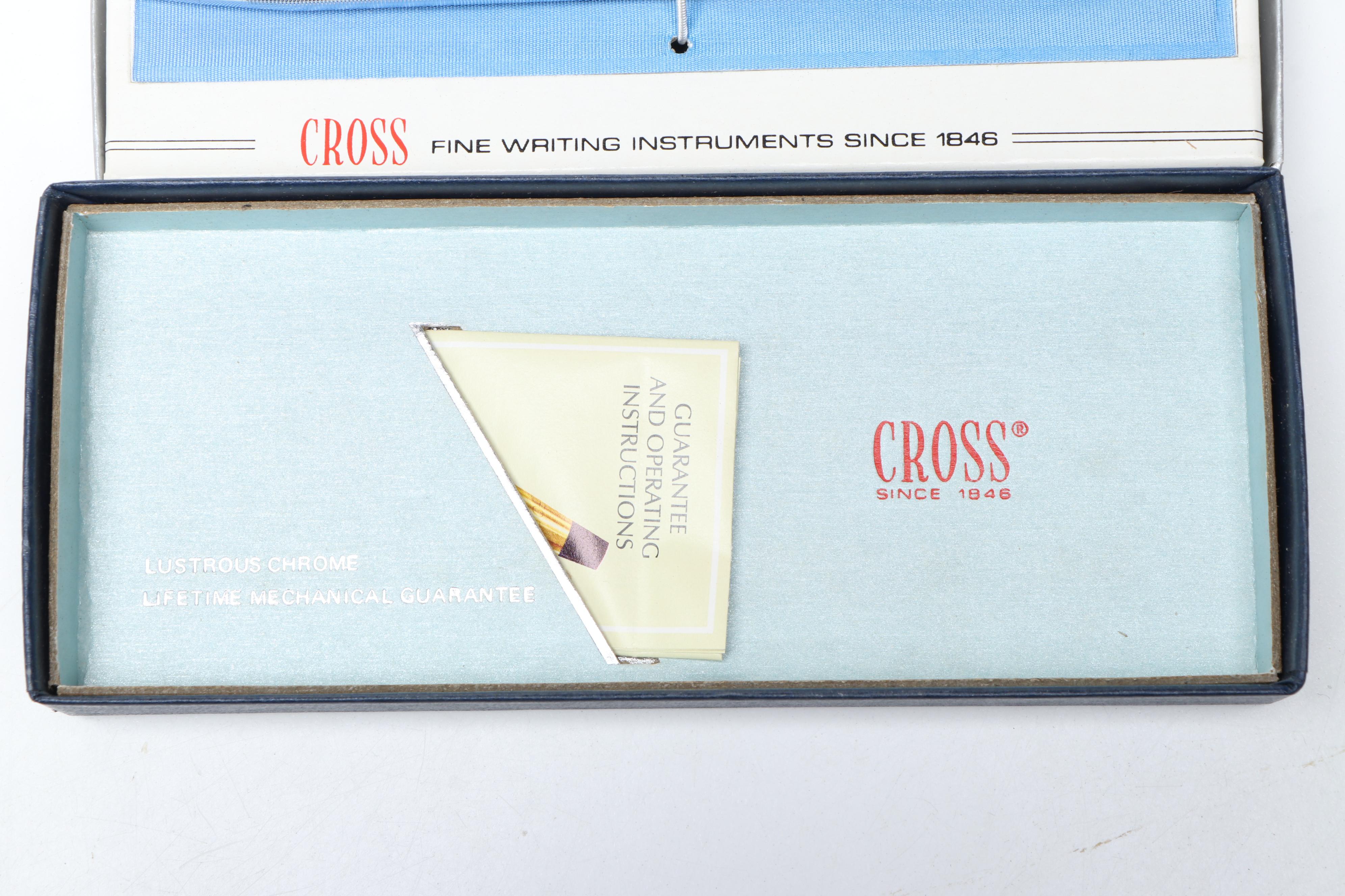 Sheaffer & Cross Chrome Ballpoint Pens and Pencils, Parker Spherix with Ashtray