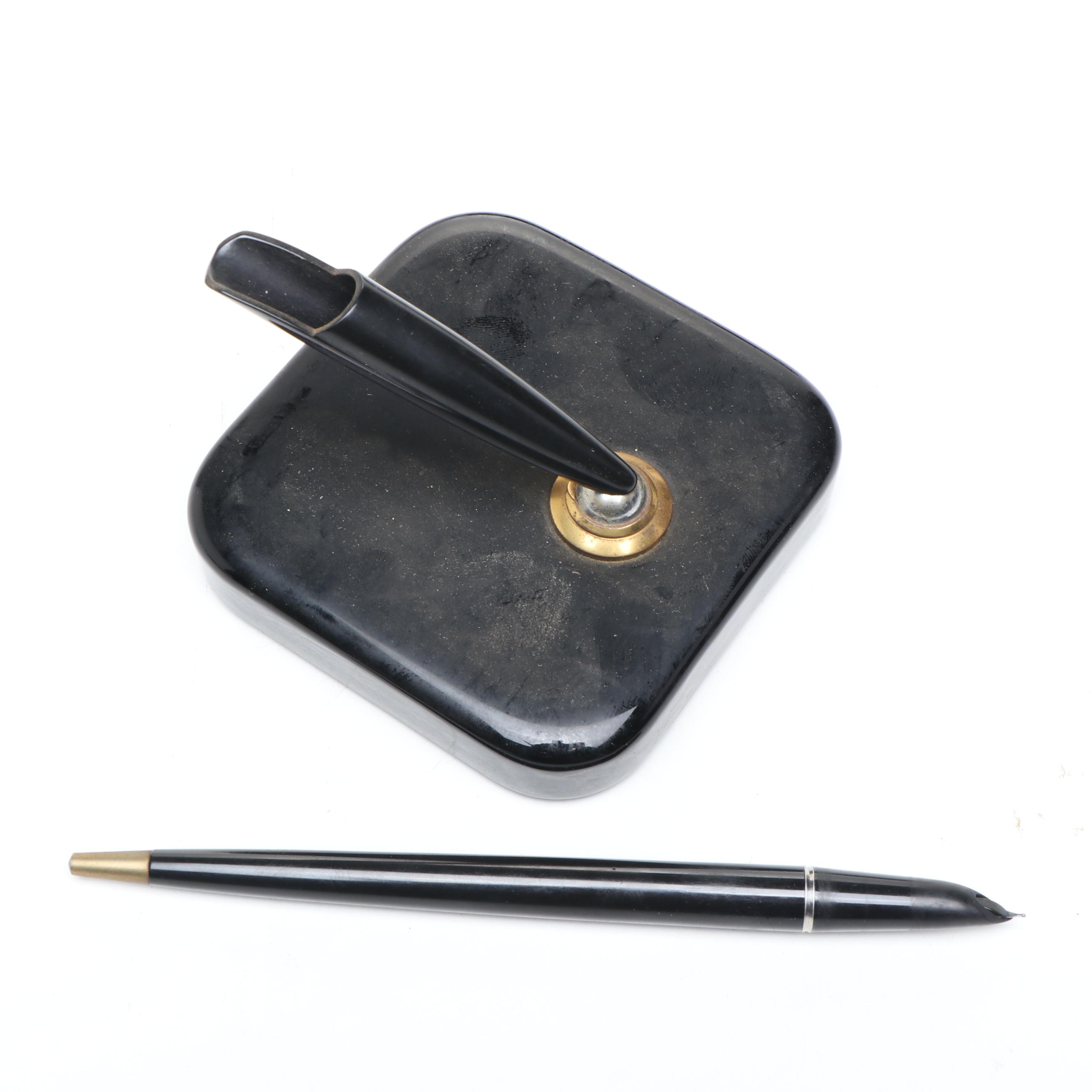 Sheaffer & Cross Chrome Ballpoint Pens and Pencils, Parker Spherix with Ashtray