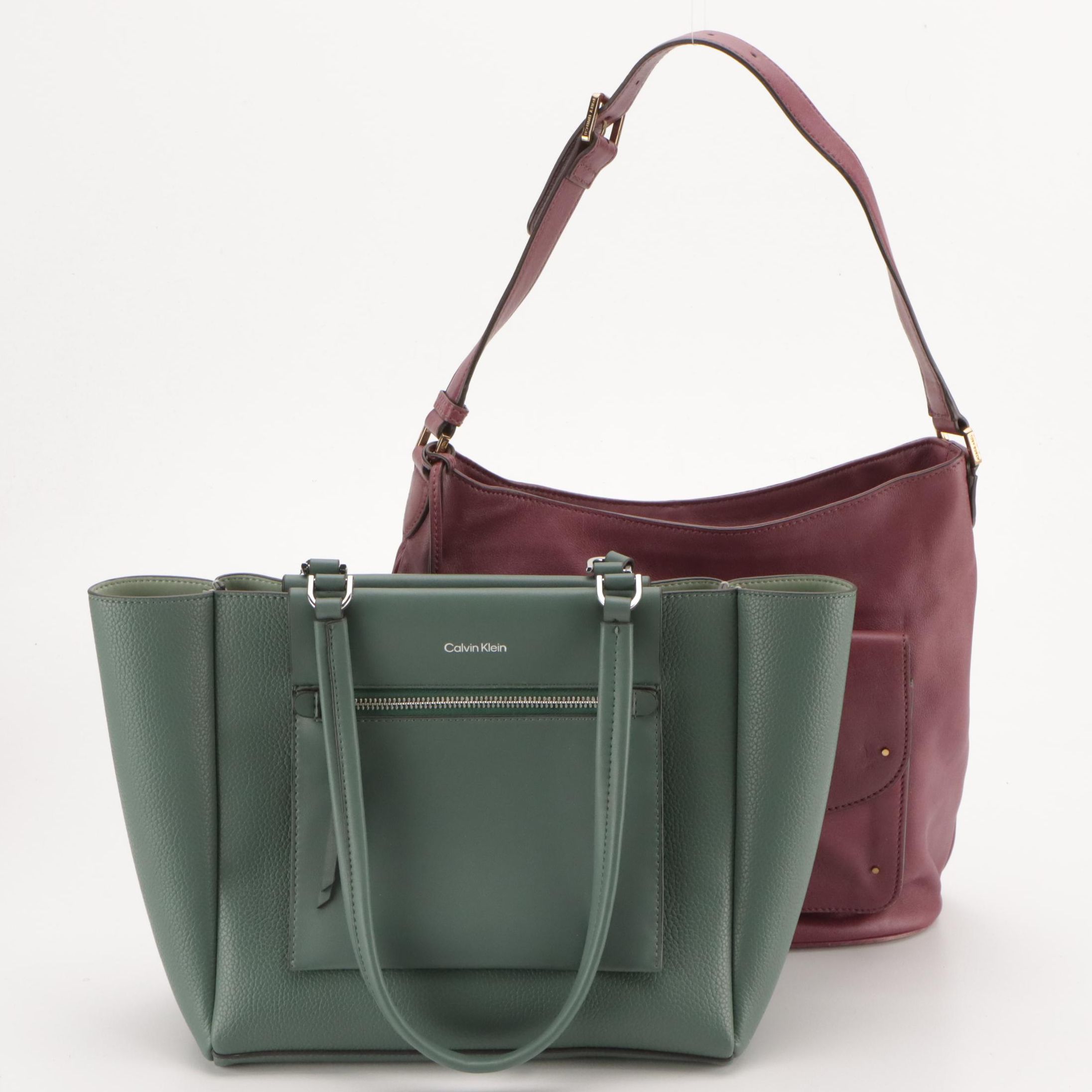 Tory Burch Leather Priscilla Hobo Shoulder Bag and Calvin Klein Gala Tote w/ Tag