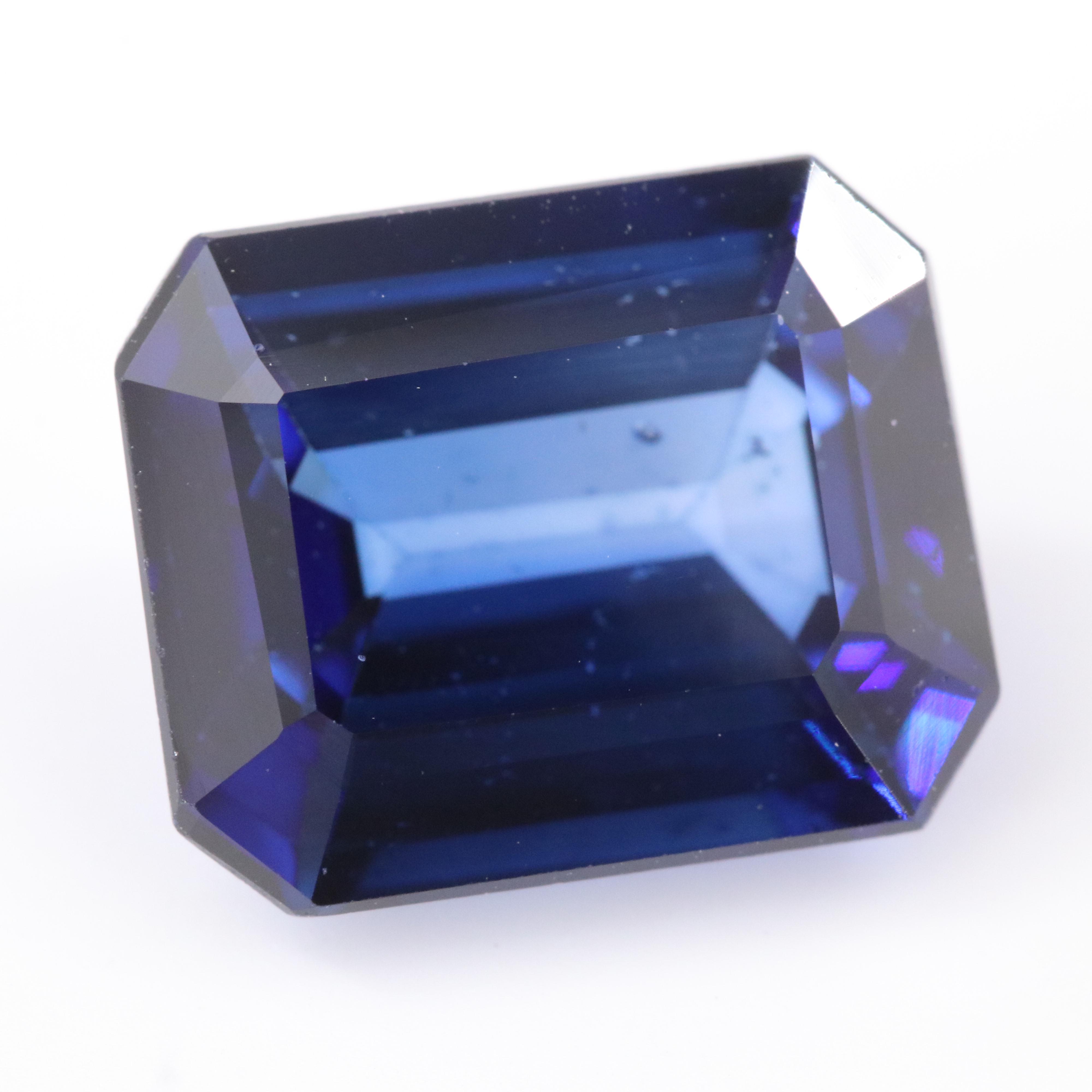 Loose 7.43 CT Lab Grown Sapphire