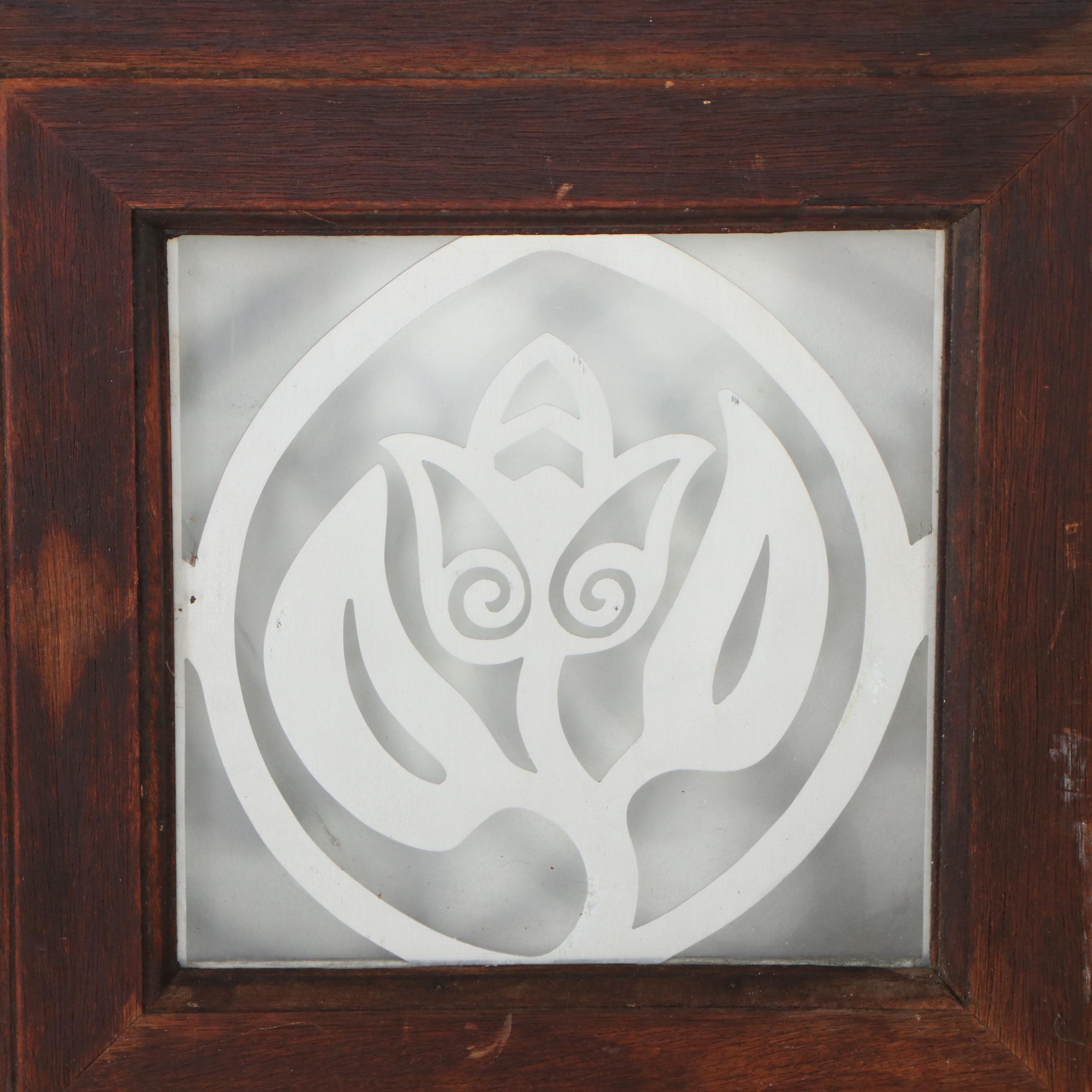 Window Panel with Floral Design