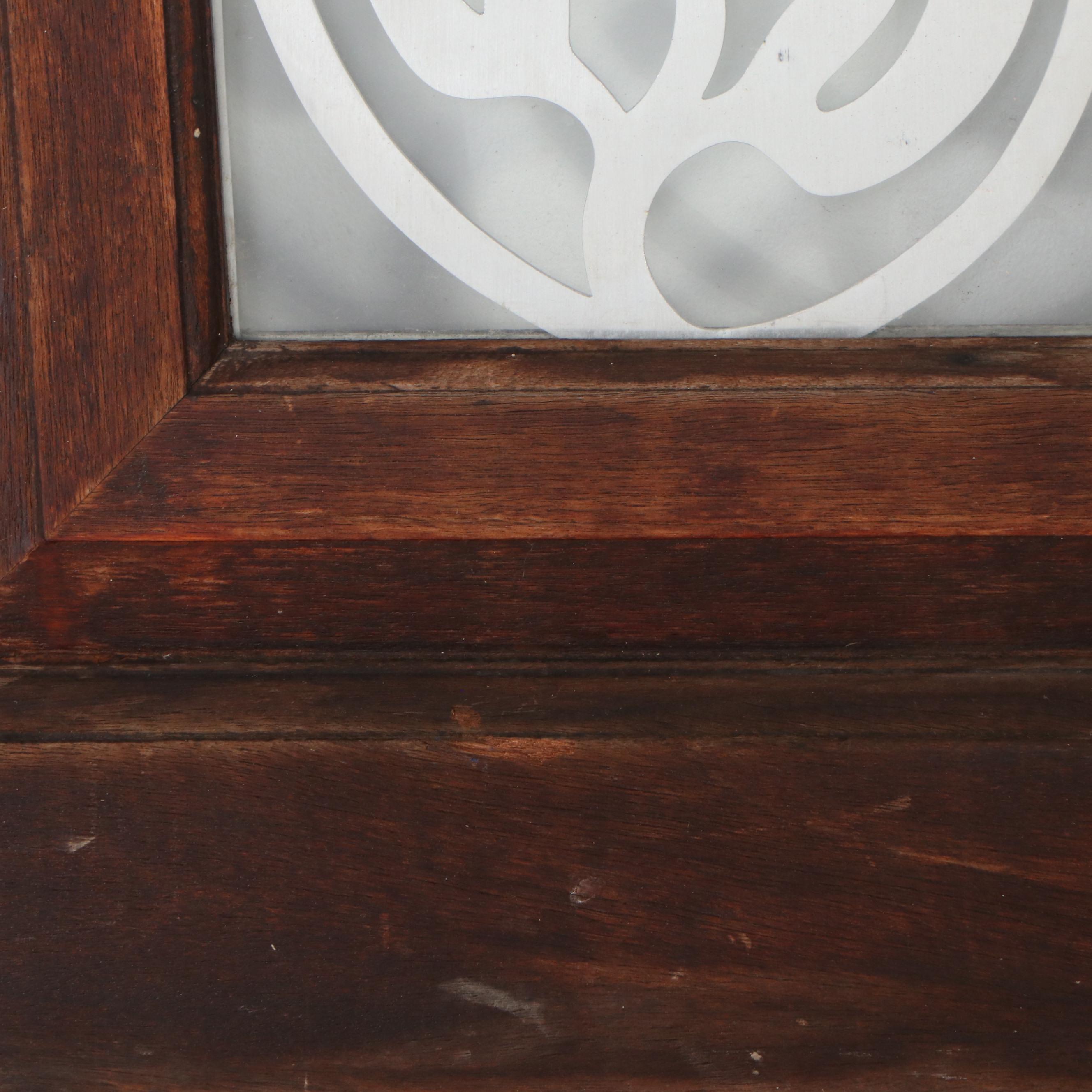 Window Panel with Floral Design