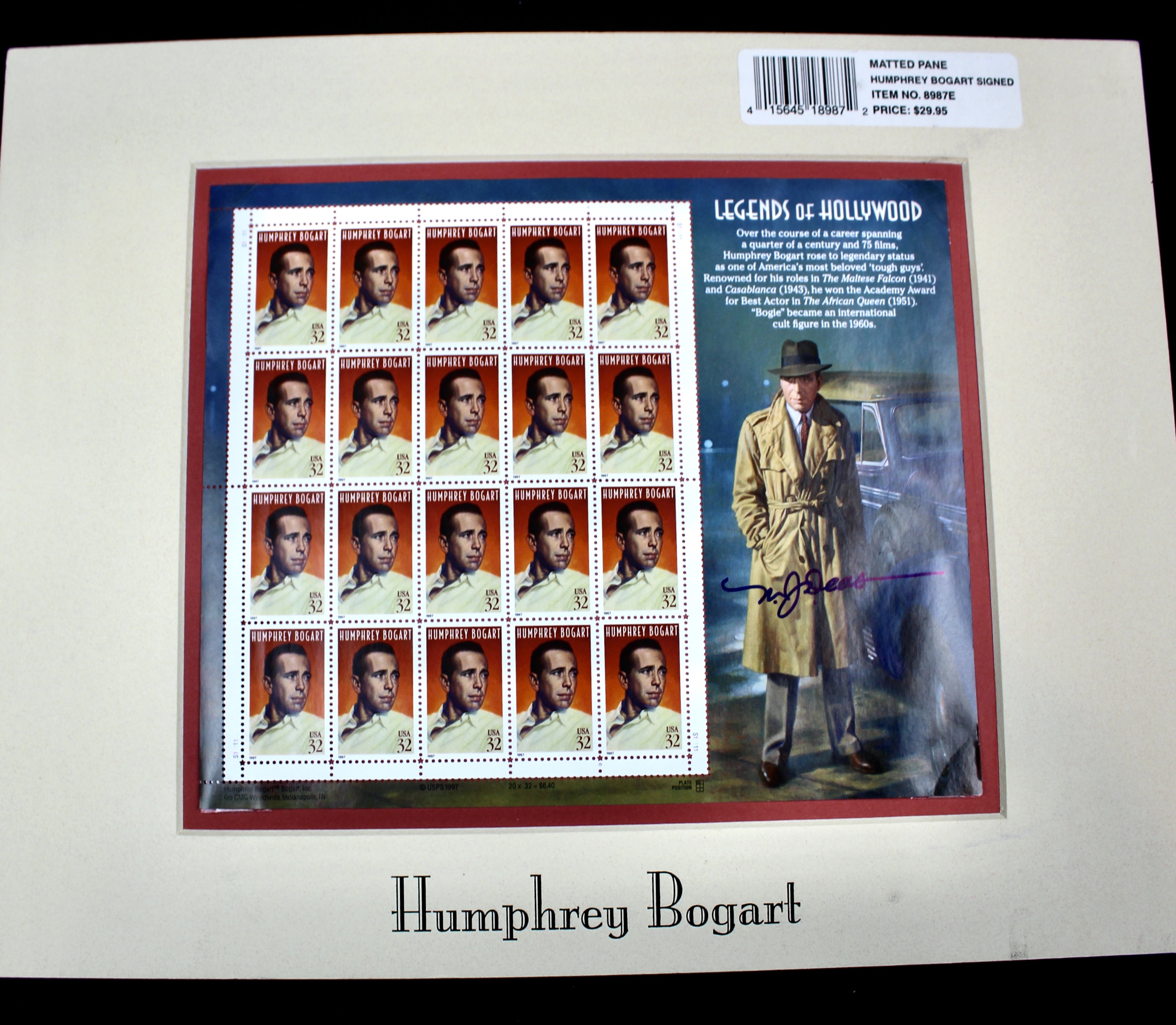 Twelve Different Hollywood-Related Miniature Postage Stamp Sheets