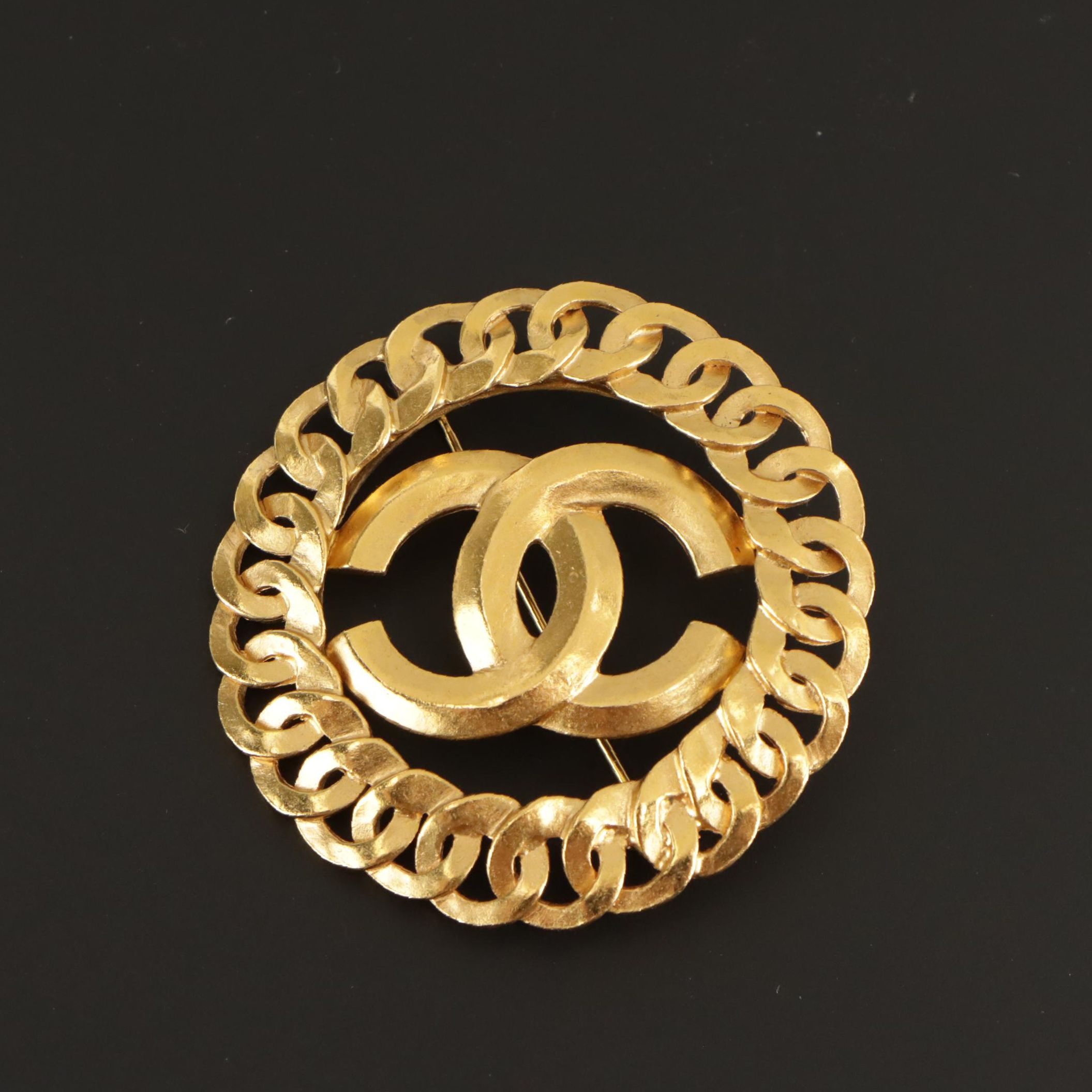 Chanel CC Chain Trim Brooch Pin