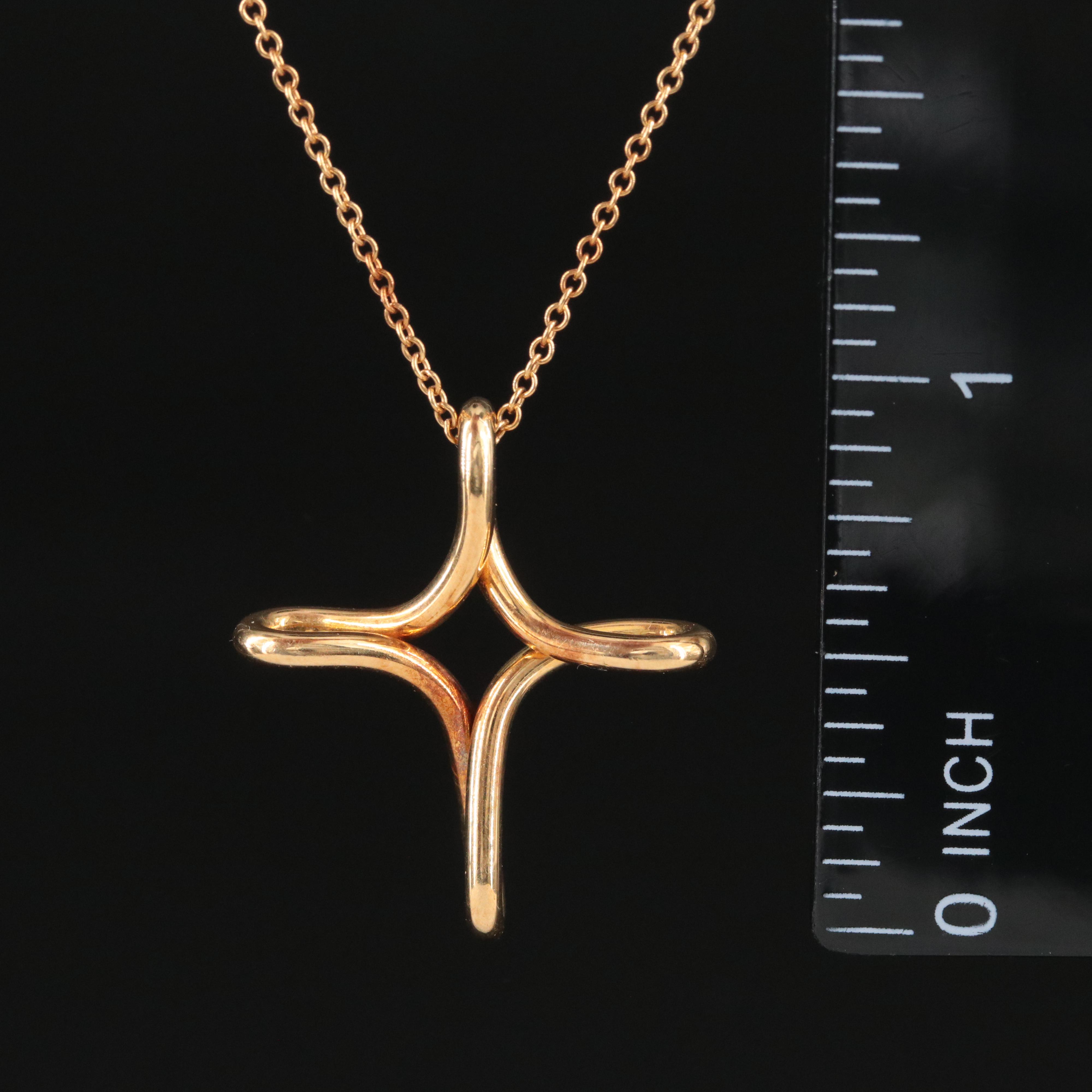 Elsa Peretti for Tiffany & Co. 18K Infinity Cross Pendant Necklace