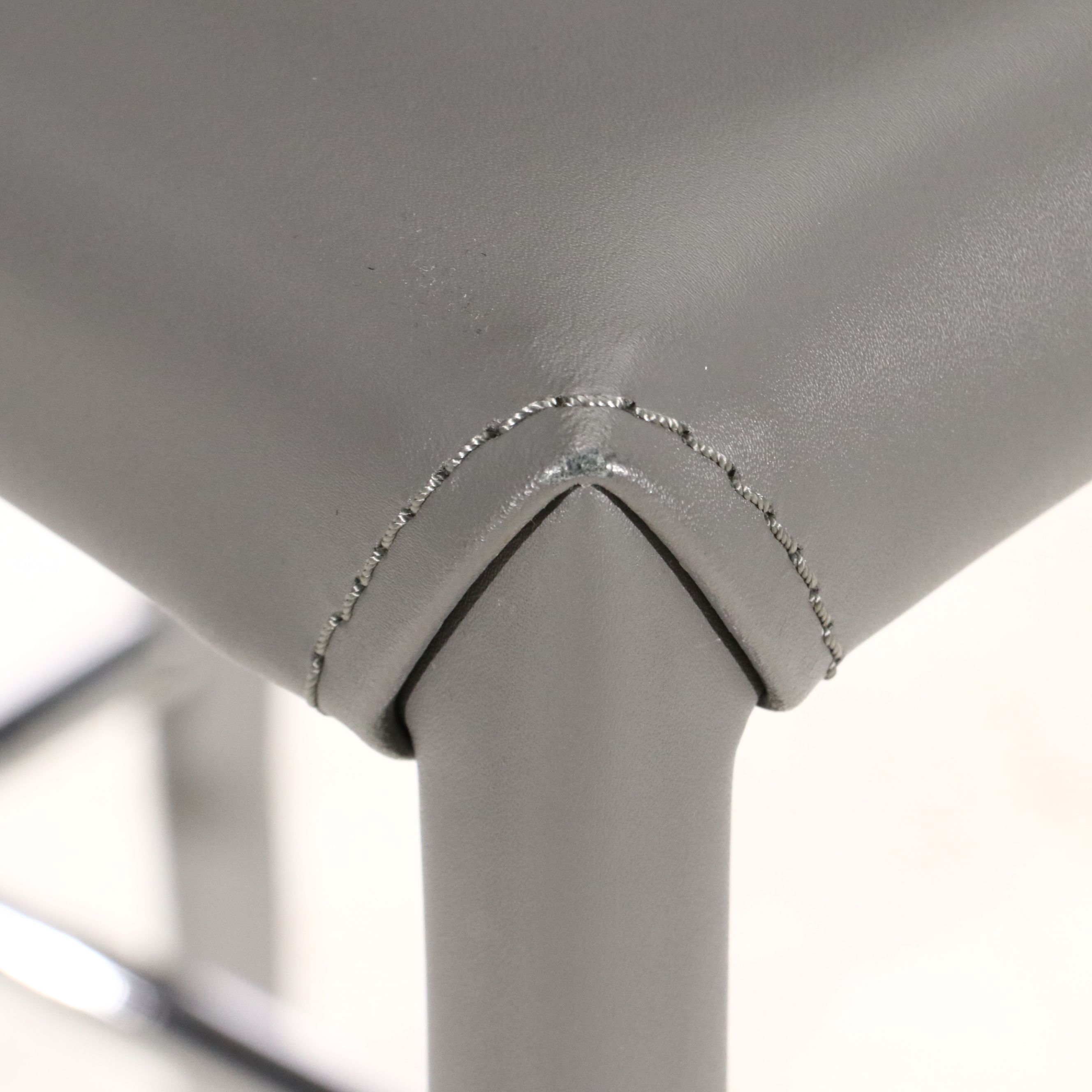 Set of Four Euro Style Inc. Modern Grey Faux Leather Barstools