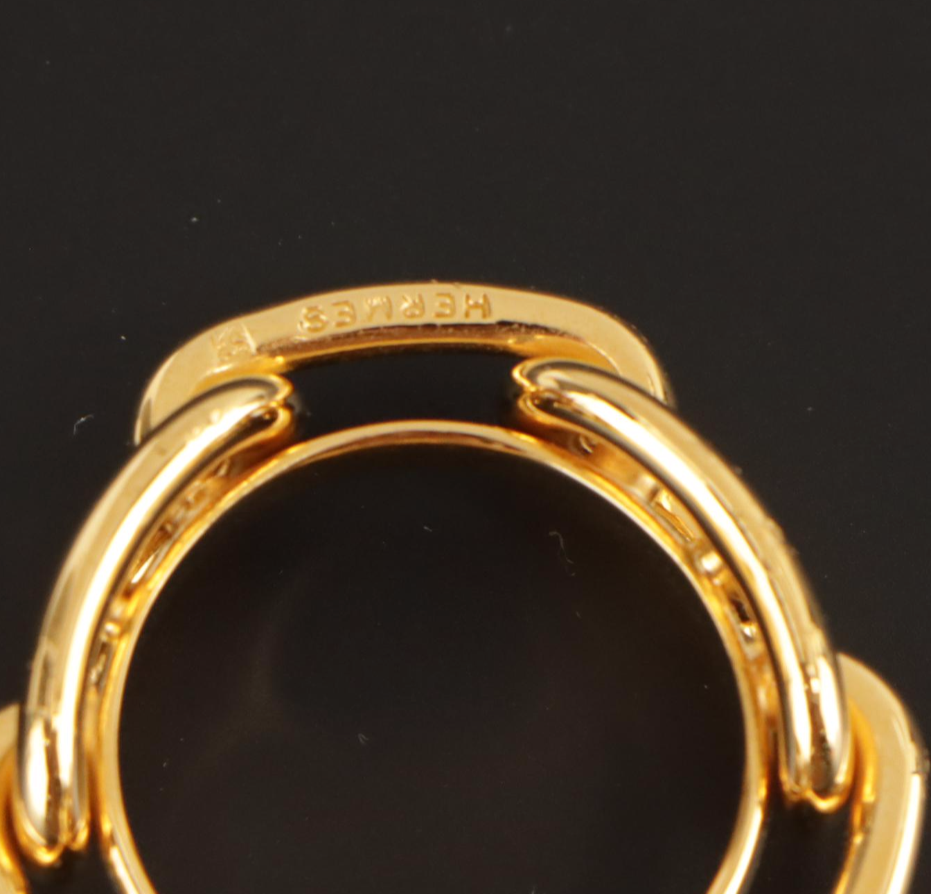 Hermès Gold Plated Chaine D’Ancre Scarf Ring