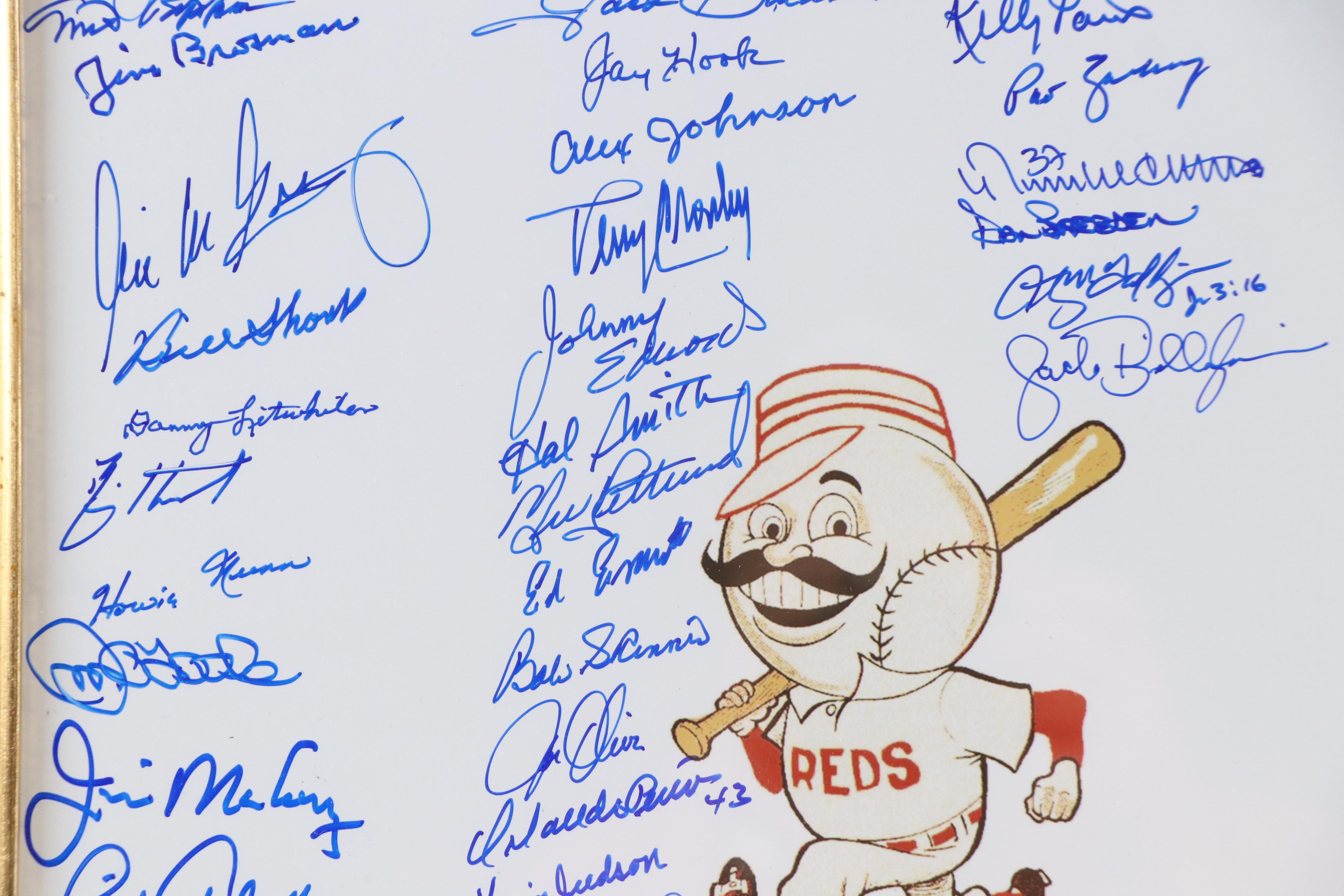 Cincinnati Reds Team Signed Print Featuring Tom Seaver, Dave Parker, and More