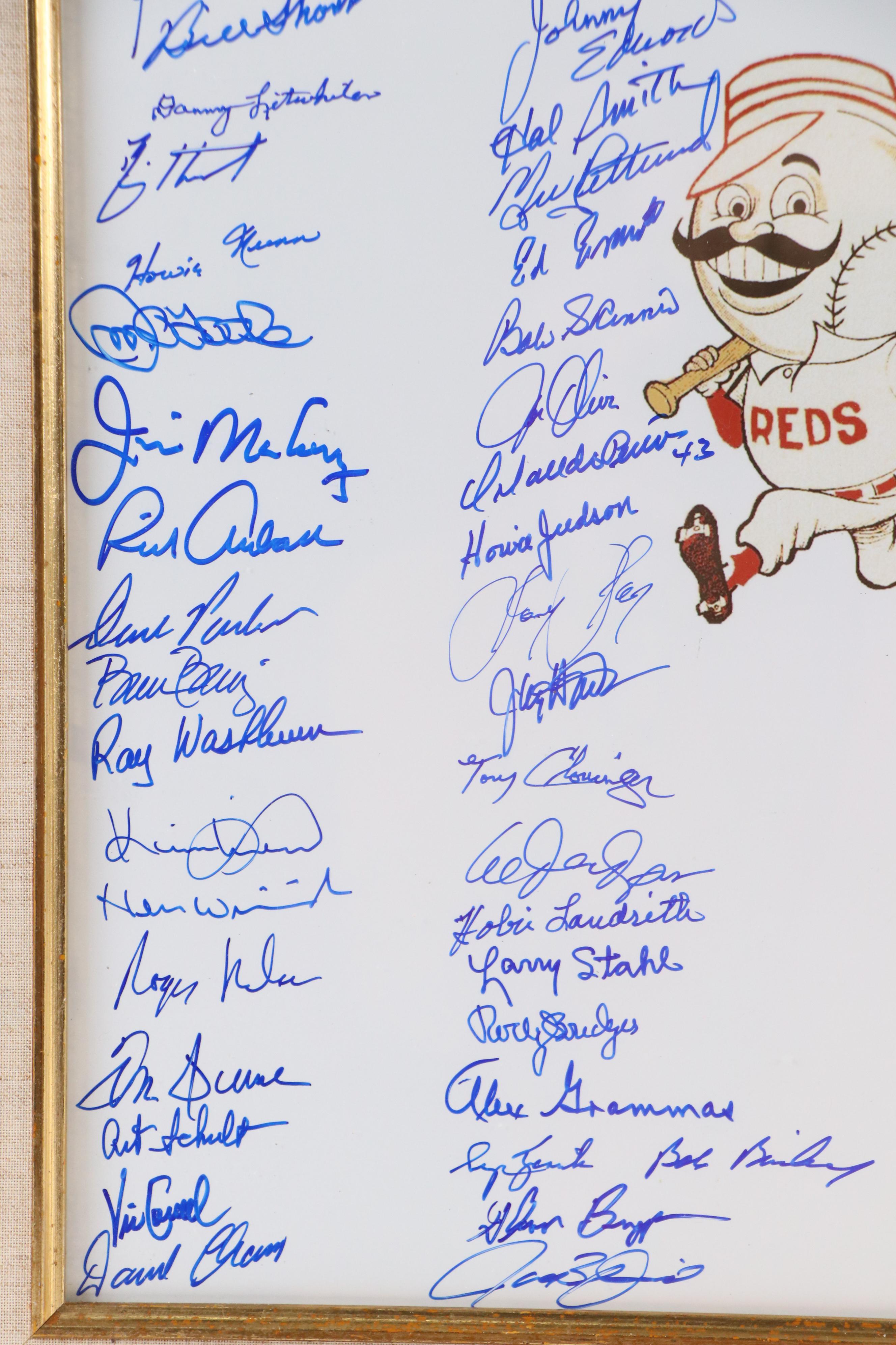 Cincinnati Reds Team Signed Print Featuring Tom Seaver, Dave Parker, and More