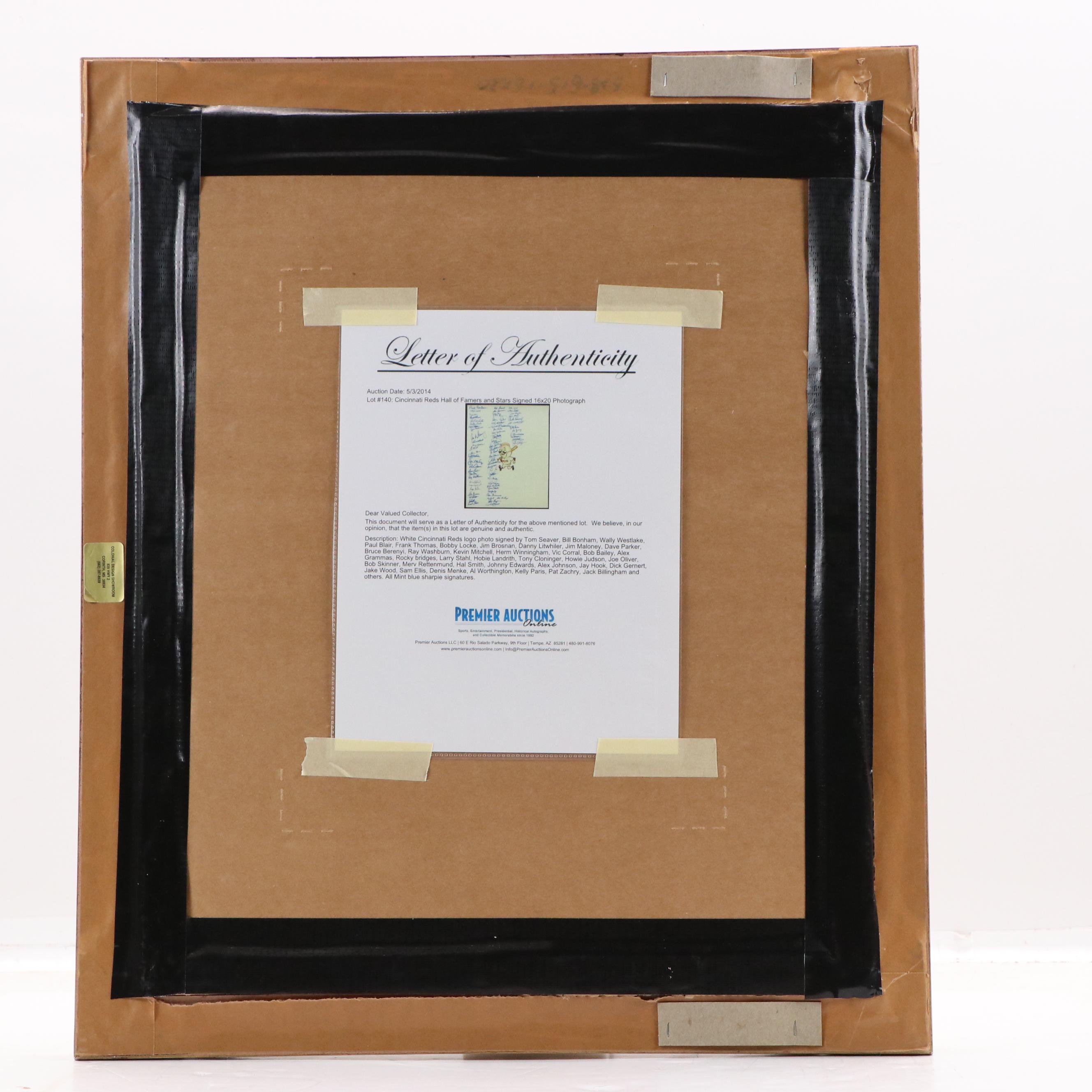 Cincinnati Reds Team Signed Print Featuring Tom Seaver, Dave Parker, and More