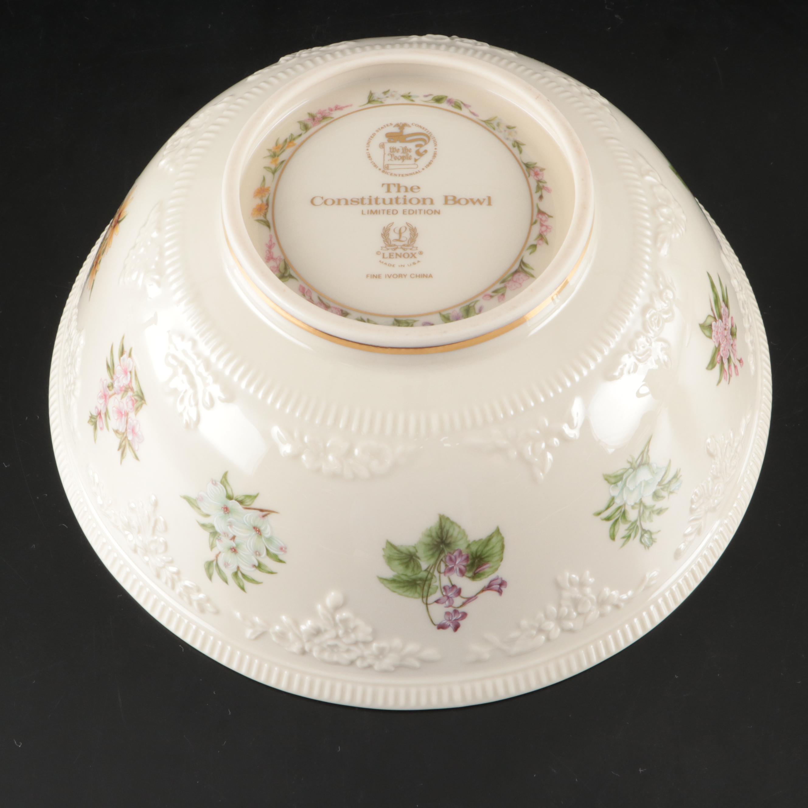 Lenox American Bicentennial "Constitution" Bowl, Candlesticks and Pitcher