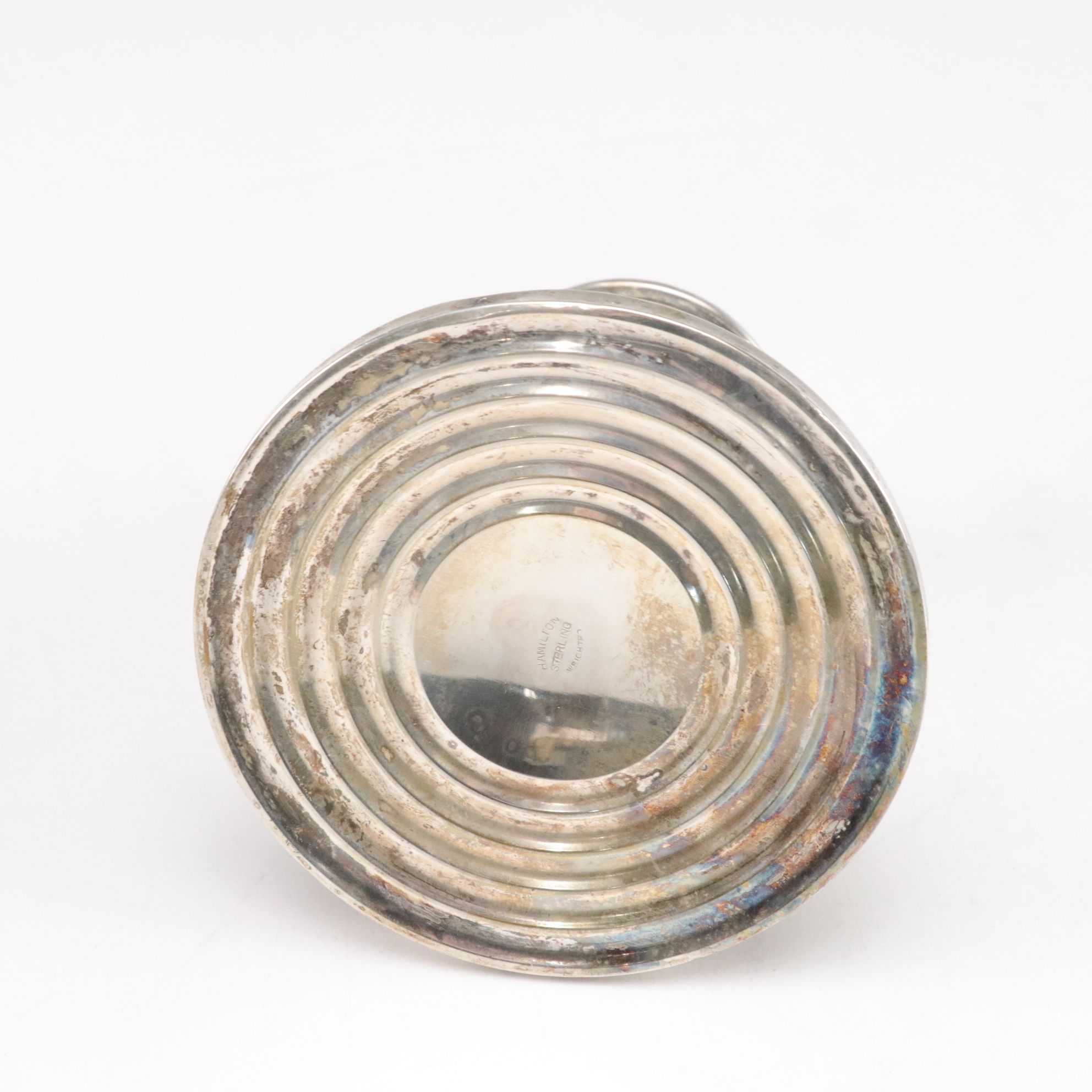 Sterling Silver Candle Holder with Sugar Bowl & Mini Cake Pan