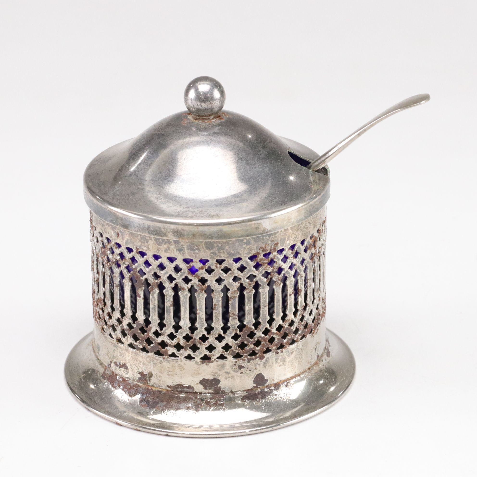 Sterling Silver Candle Holder with Sugar Bowl & Mini Cake Pan