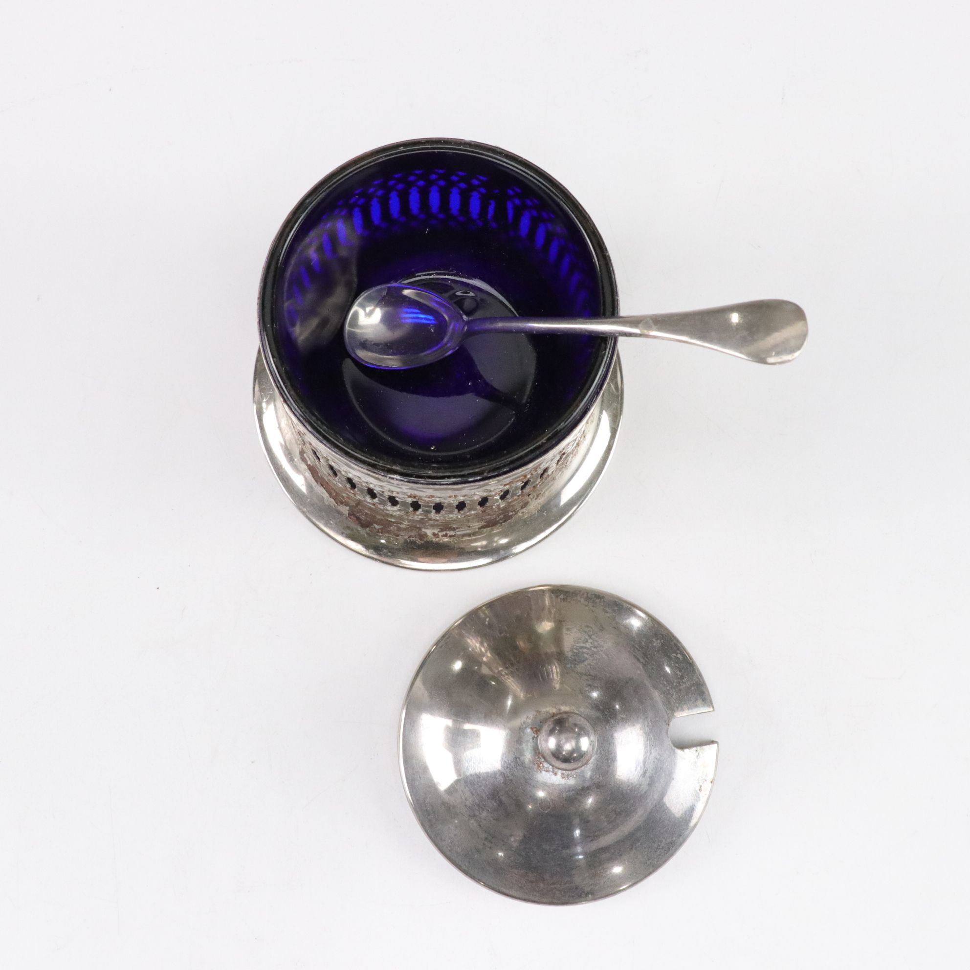 Sterling Silver Candle Holder with Sugar Bowl & Mini Cake Pan