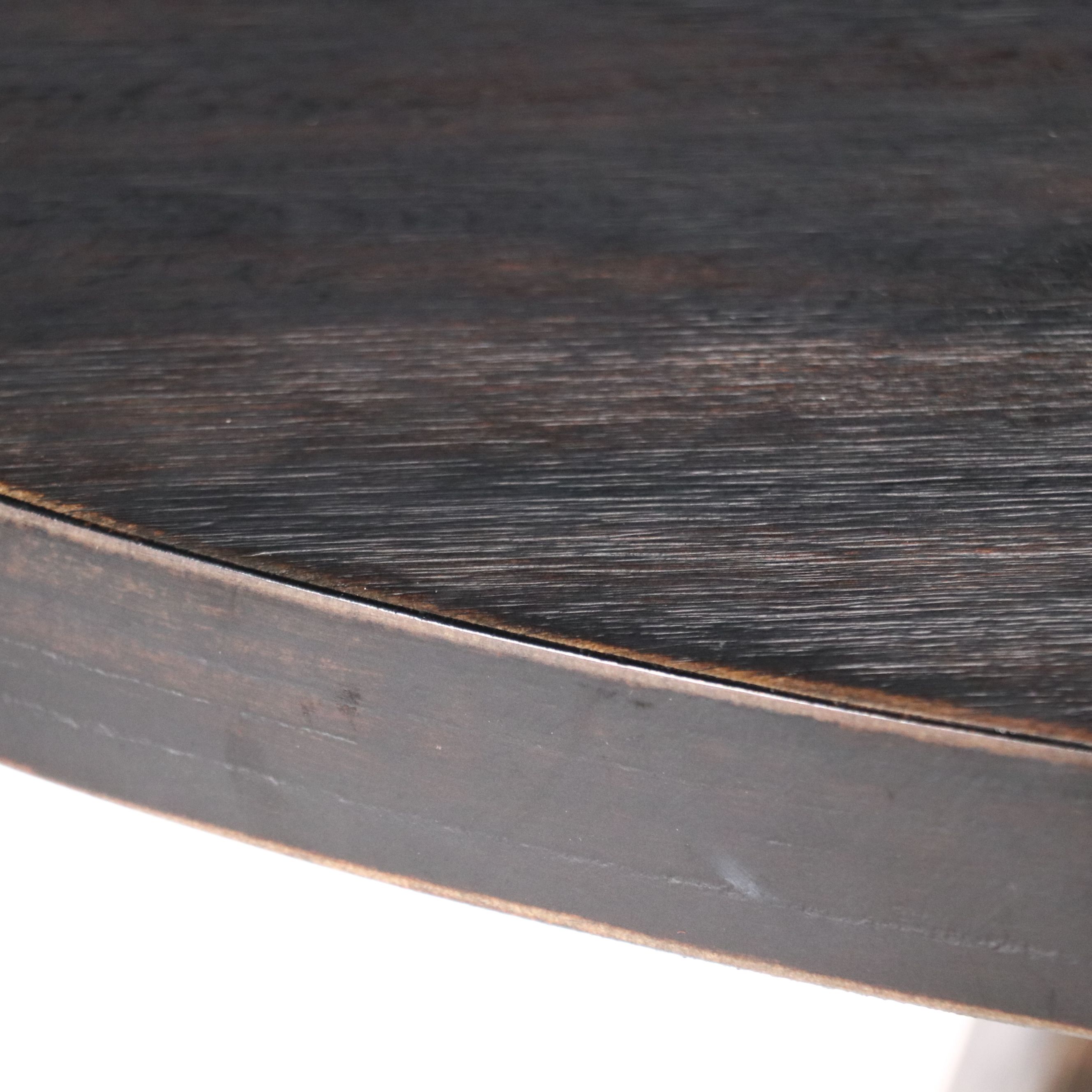 Modern Distressed Wooden Pedestal Dinging Table