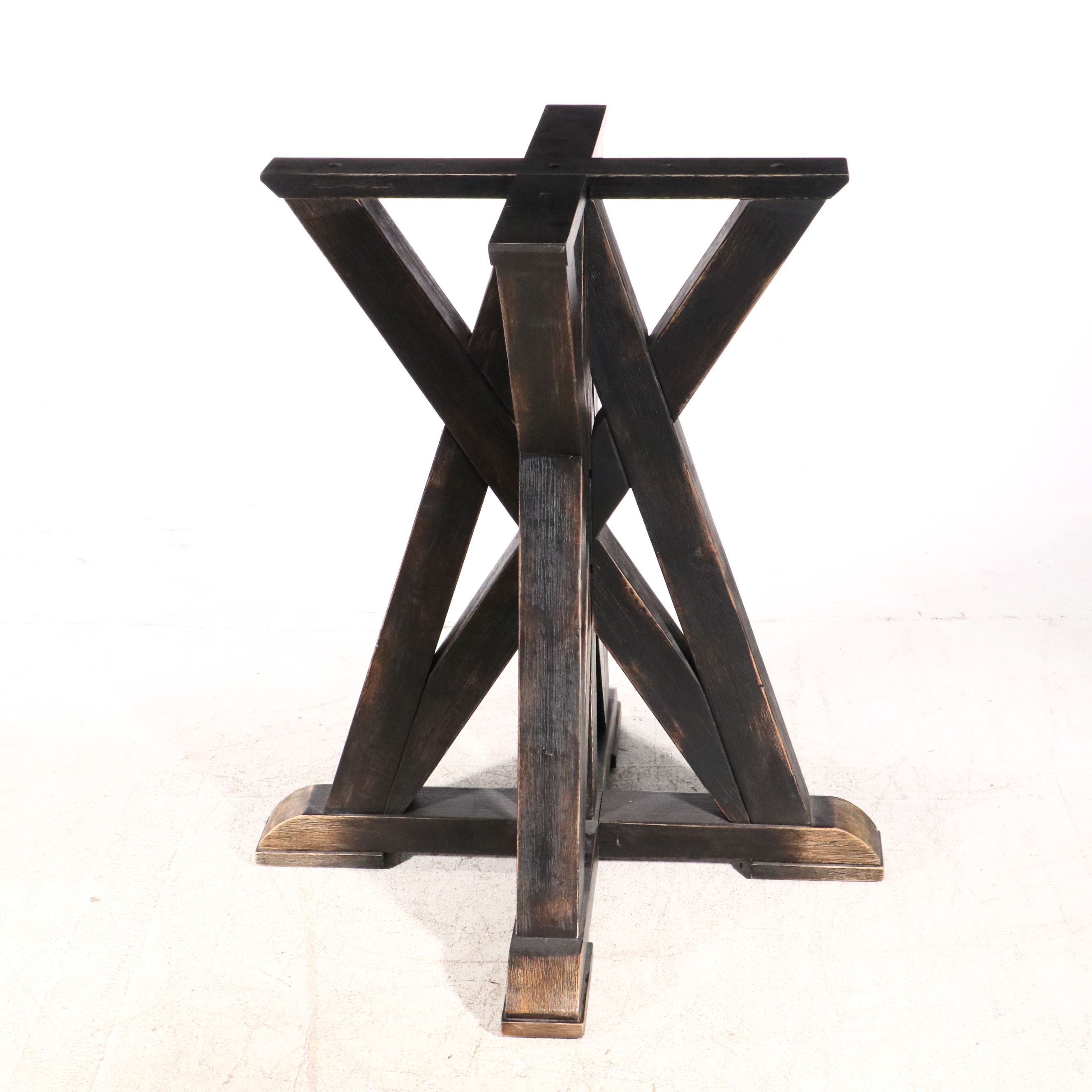 Modern Distressed Wooden Pedestal Dinging Table
