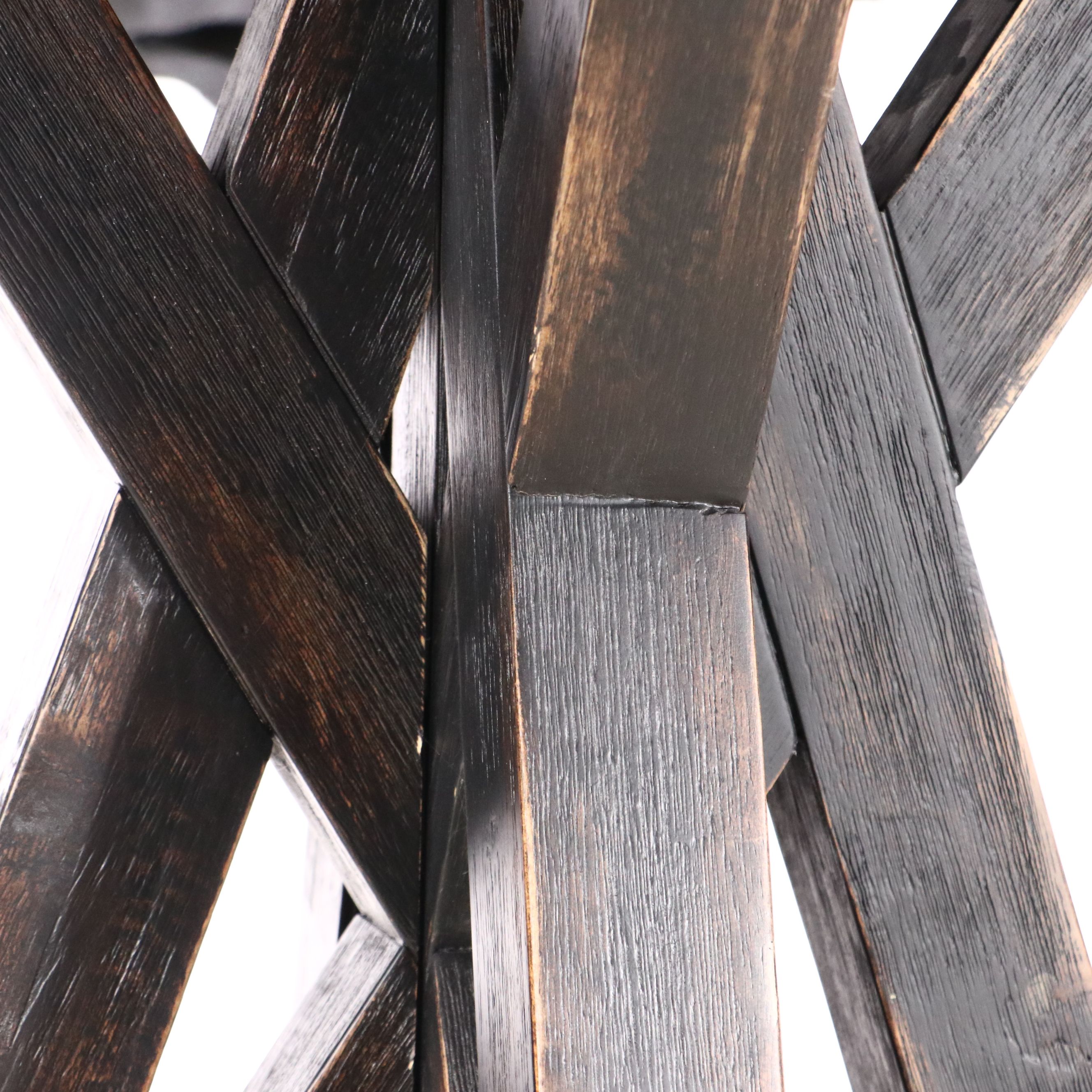 Modern Distressed Wooden Pedestal Dinging Table