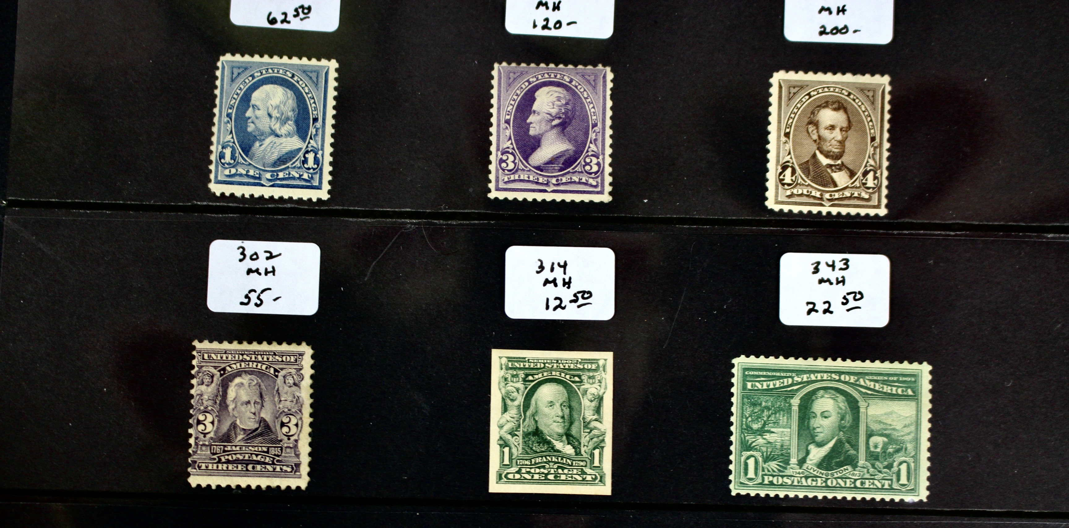 Fifteen Mint Hinged U.S. Postage Stamps, Scott 247 to 396