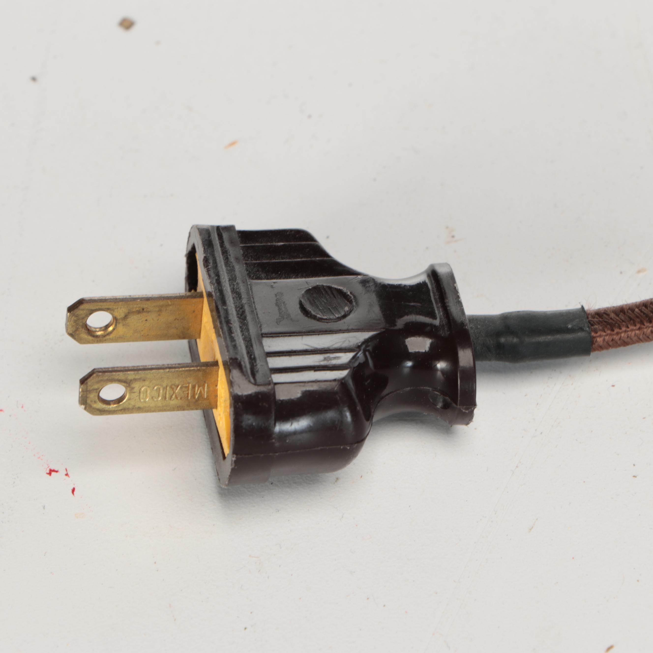 Arts and Crafts Style Verdigris Metal Table Lamp with Slag Glass Panel Shade