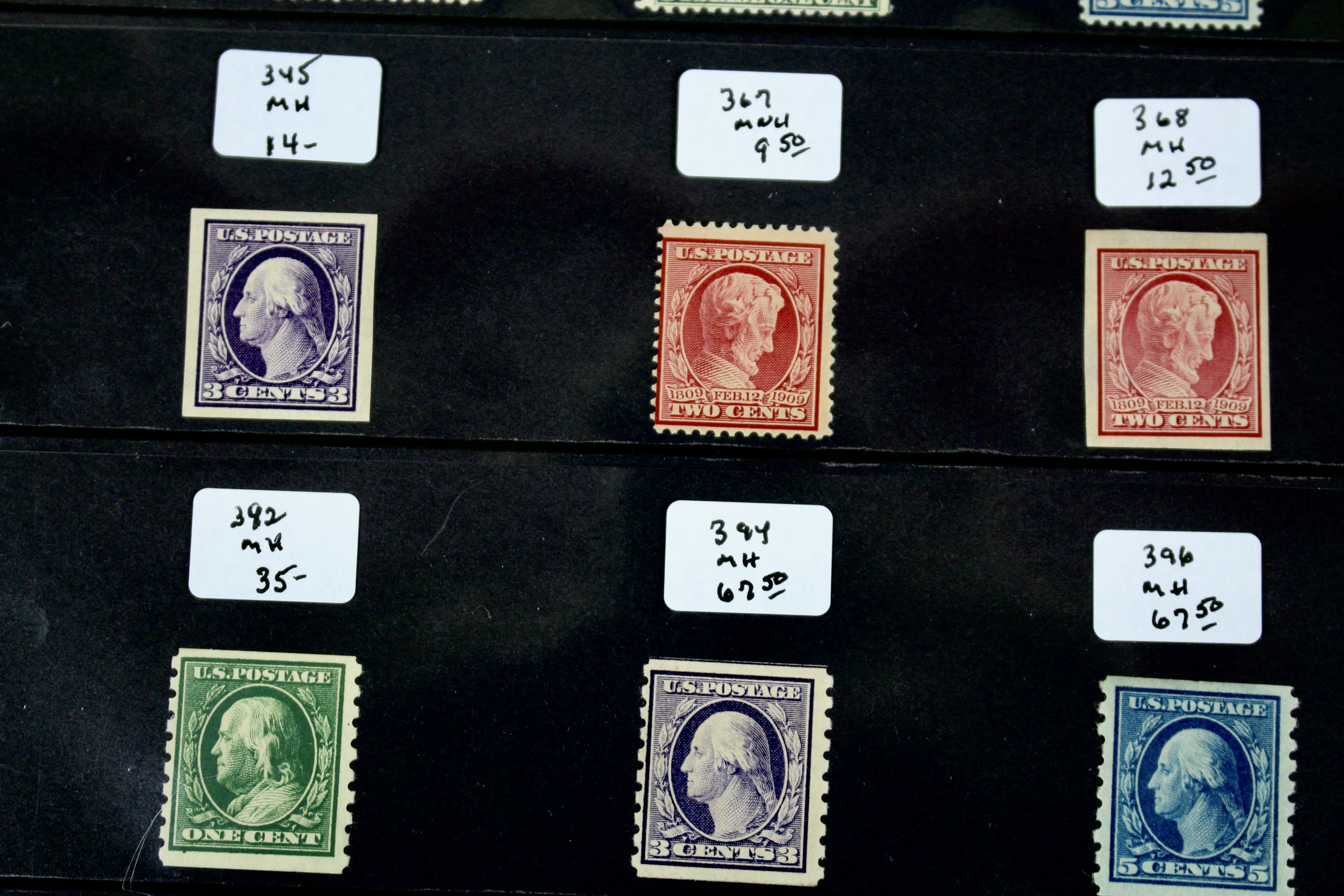 Fifteen Mint Hinged U.S. Postage Stamps, Scott 247 to 396