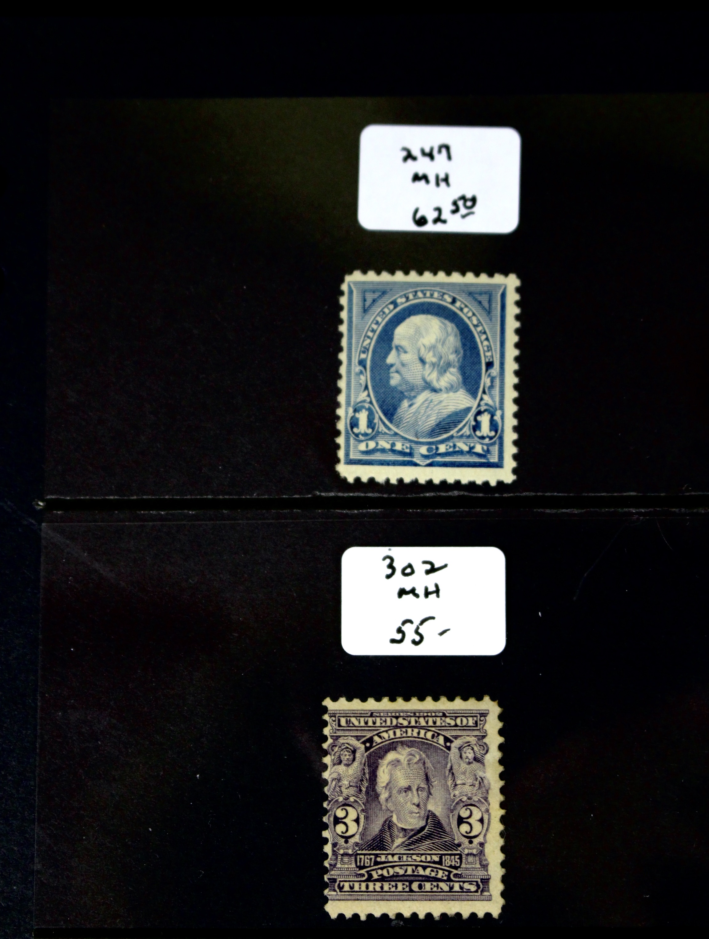Fifteen Mint Hinged U.S. Postage Stamps, Scott 247 to 396