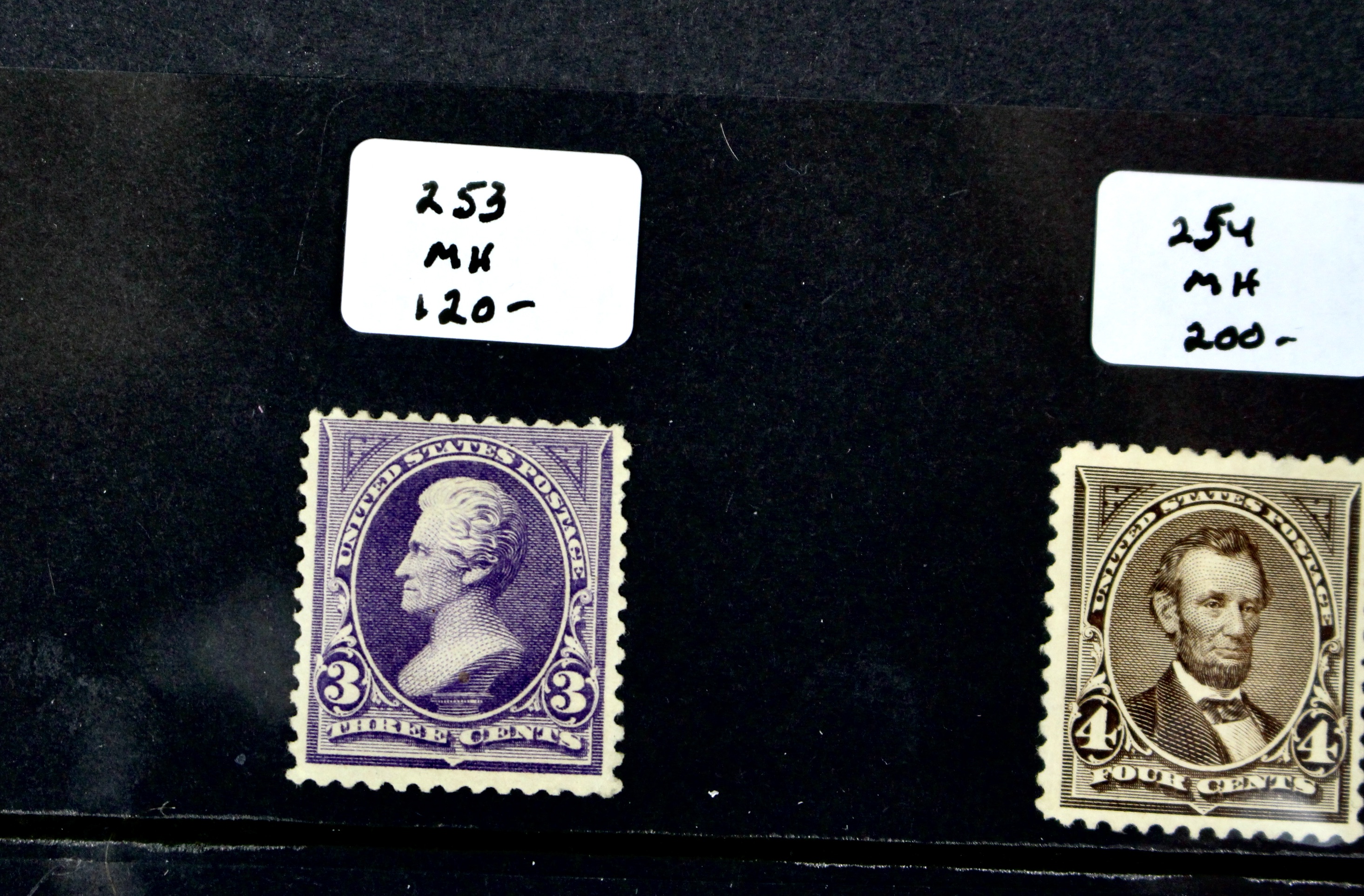 Fifteen Mint Hinged U.S. Postage Stamps, Scott 247 to 396