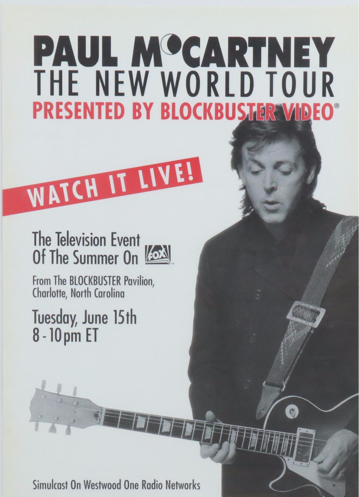 Paul McCartney Blockbuster Video Poster, 1993