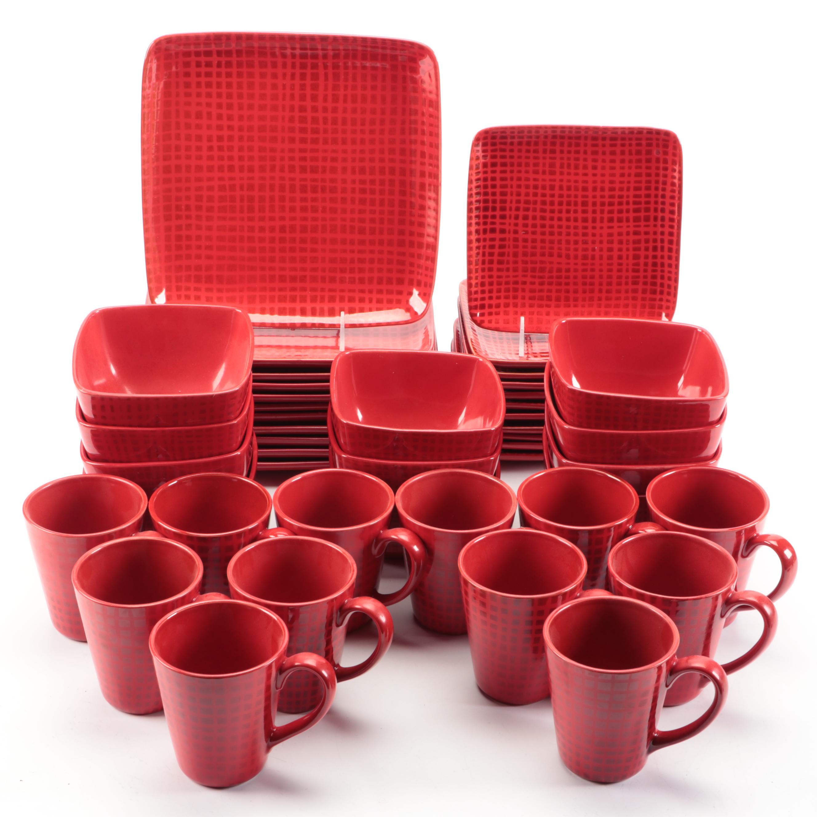 Cuisinart "Red Linen Square" Ceramic Tableware
