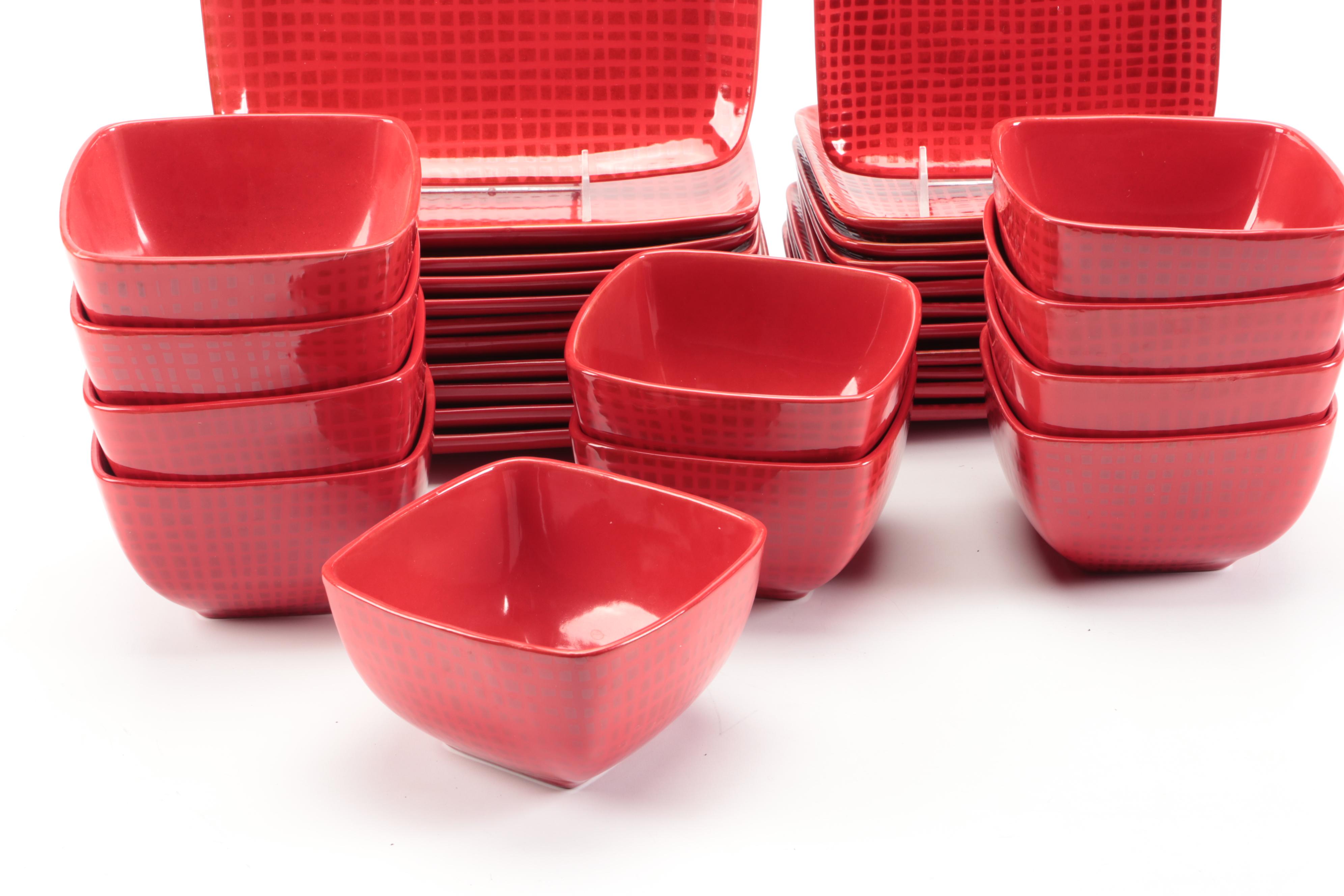 Cuisinart "Red Linen Square" Ceramic Tableware