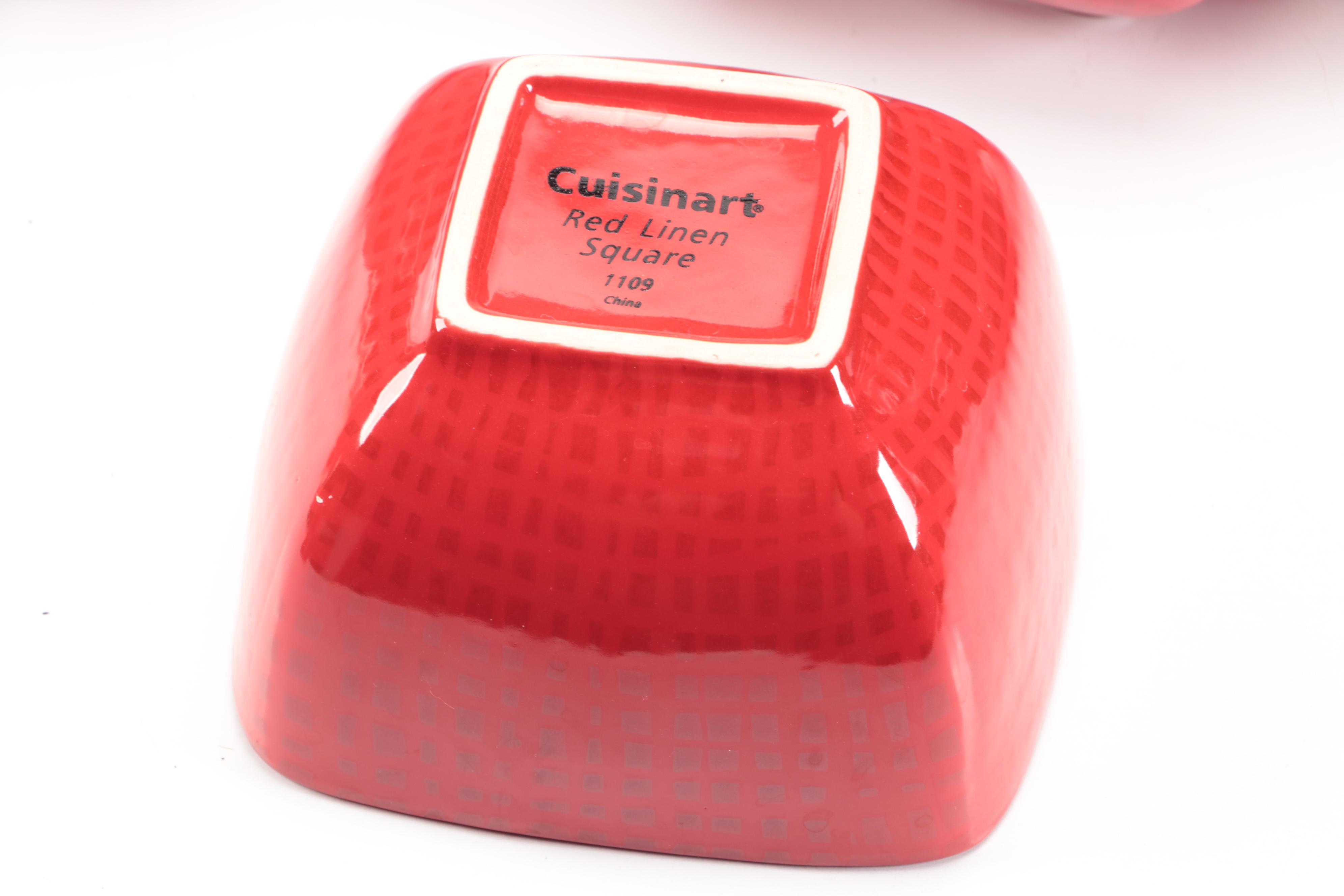 Cuisinart "Red Linen Square" Ceramic Tableware