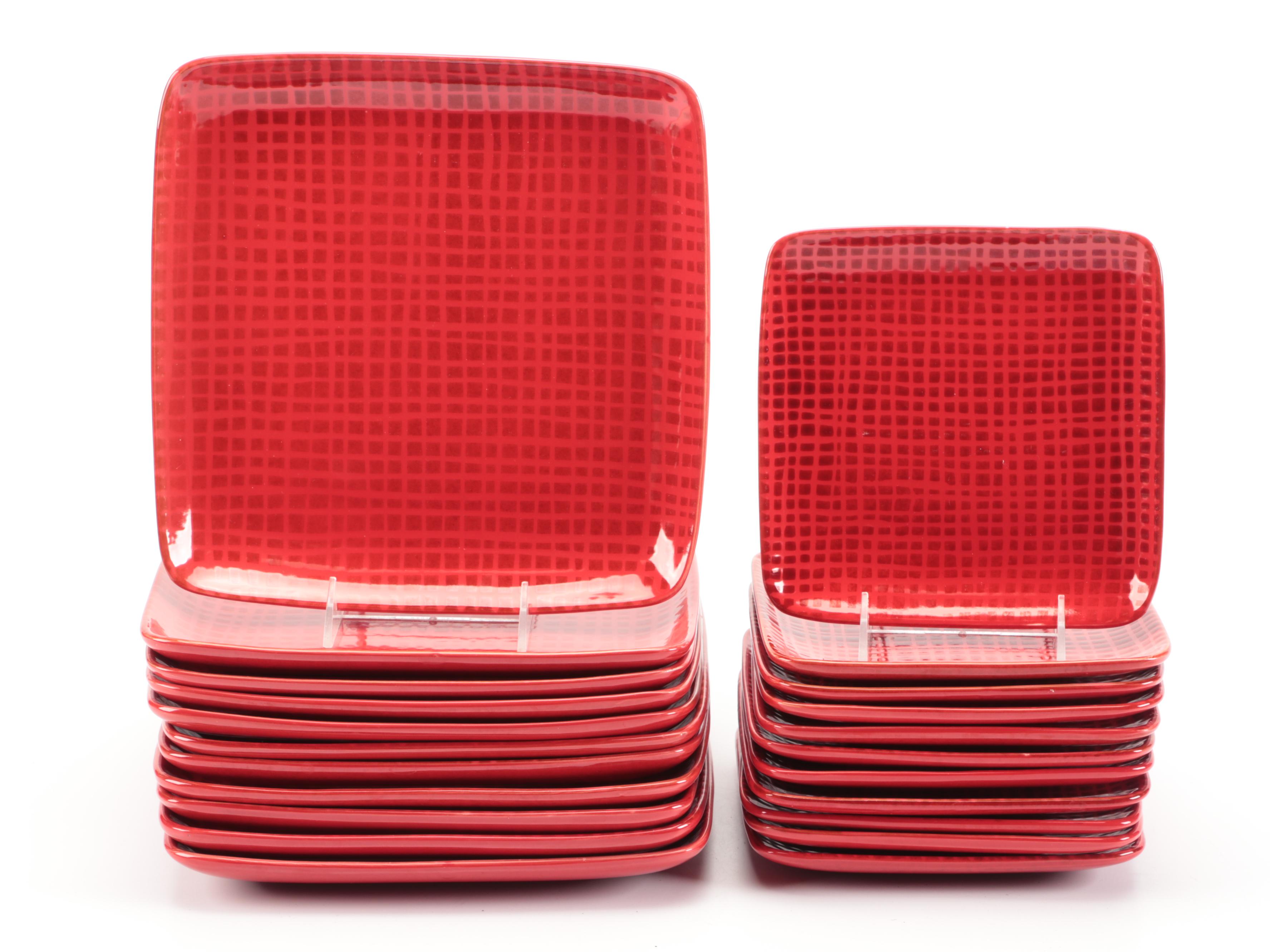 Cuisinart "Red Linen Square" Ceramic Tableware