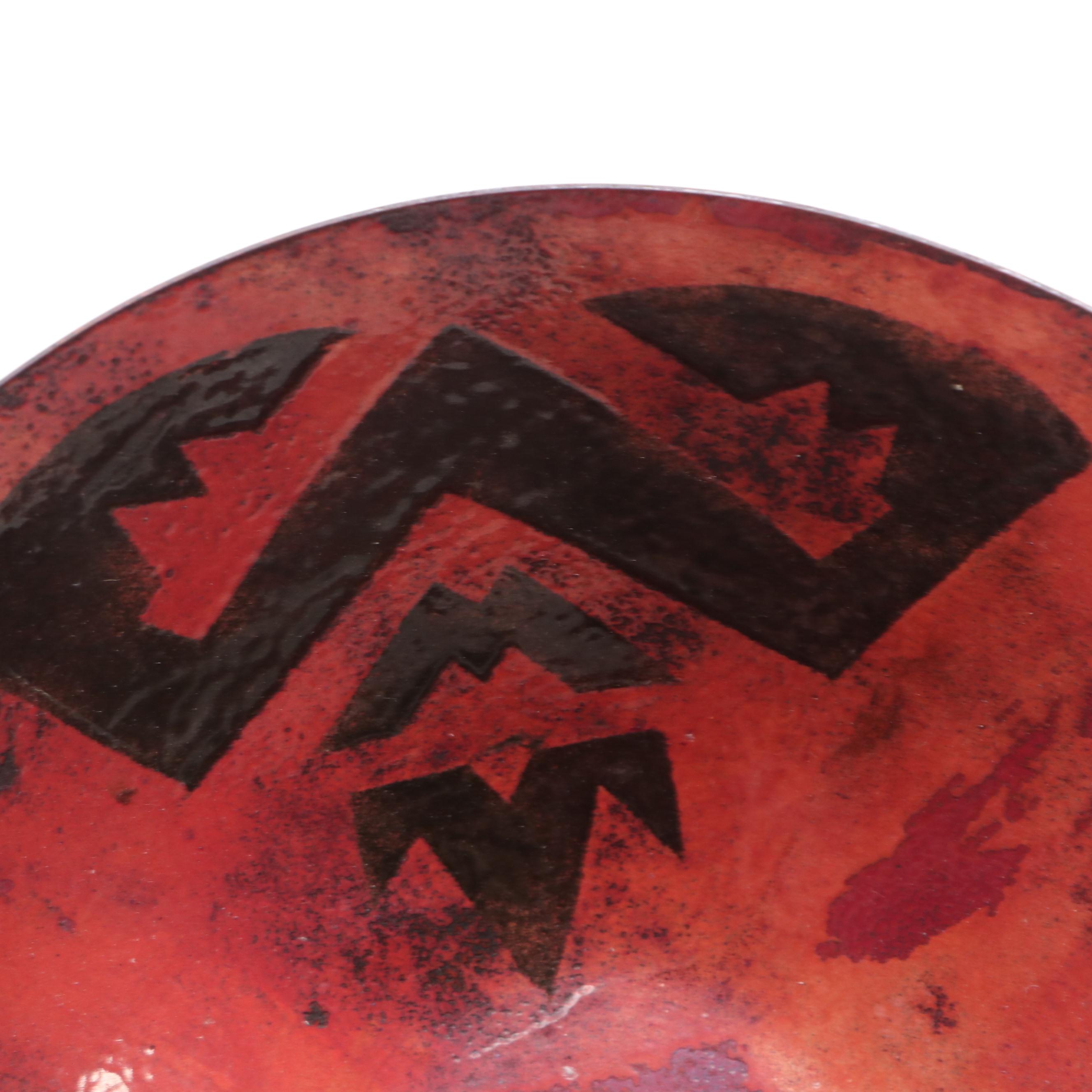 Barbara Culp Southwestern Enameled Metal Bowl, Late 20th Century