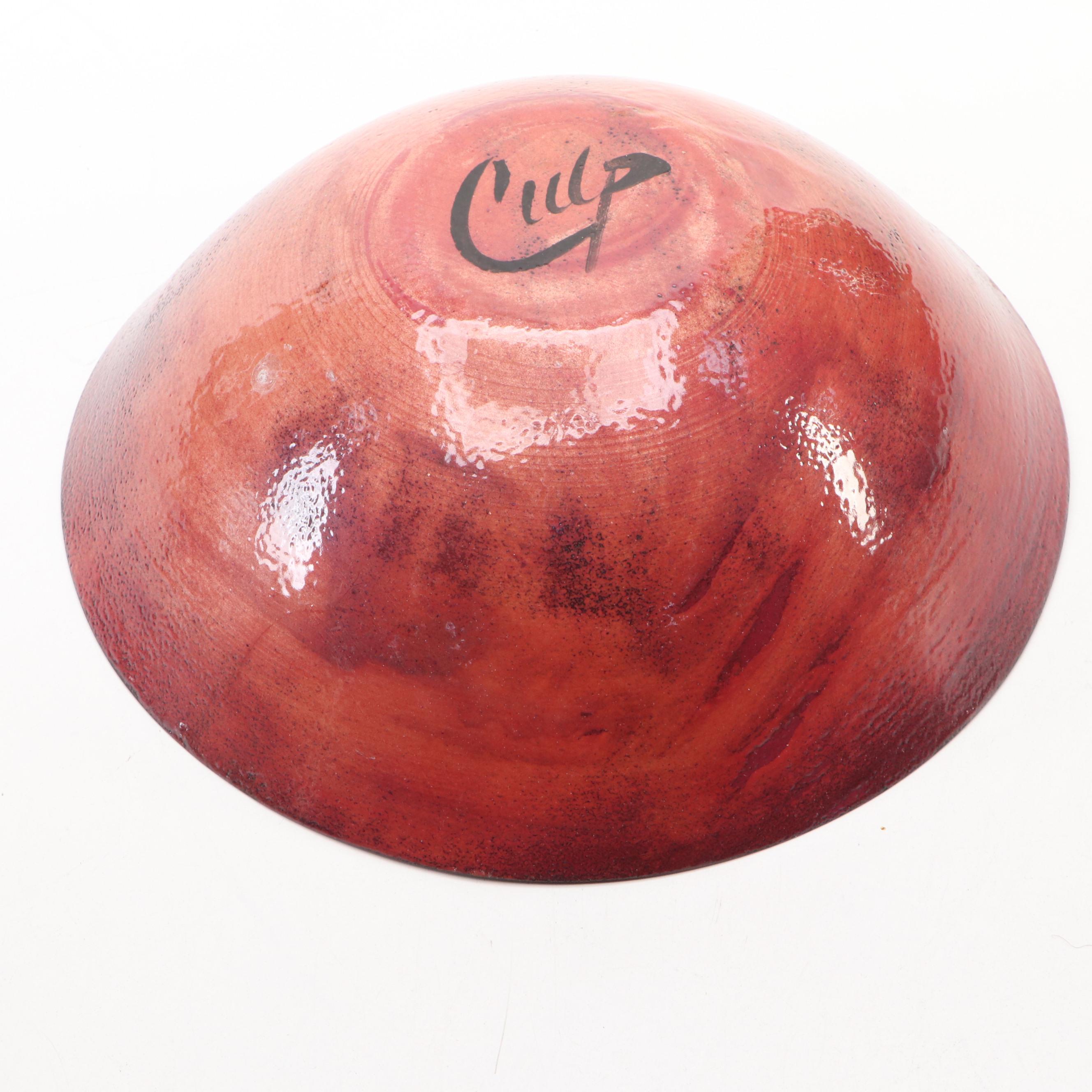 Barbara Culp Southwestern Enameled Metal Bowl, Late 20th Century