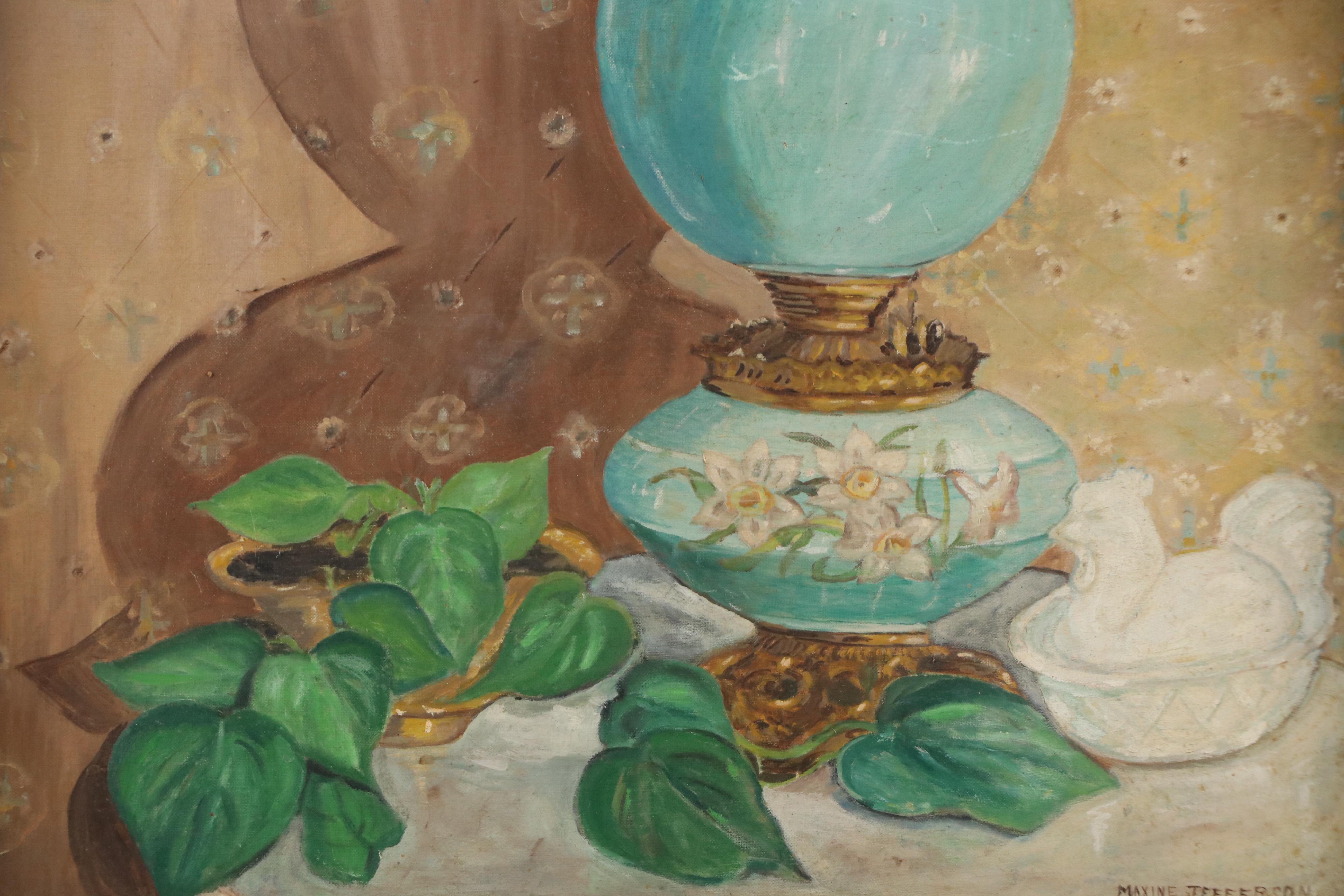 Maxine Jefferson Still Life Oil Painting, Circa 1940