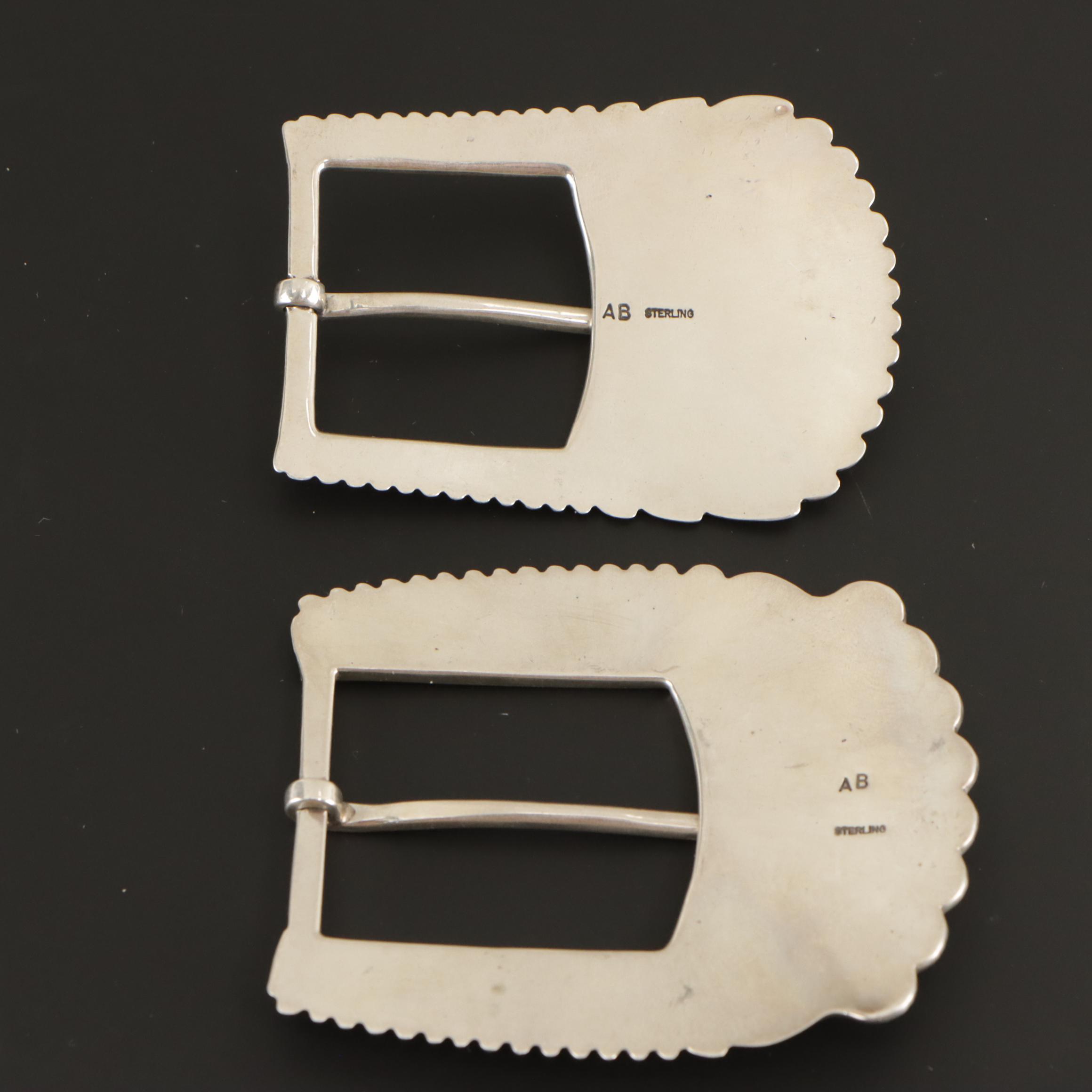 Signed Navajo Diné Sterling Belt Buckles