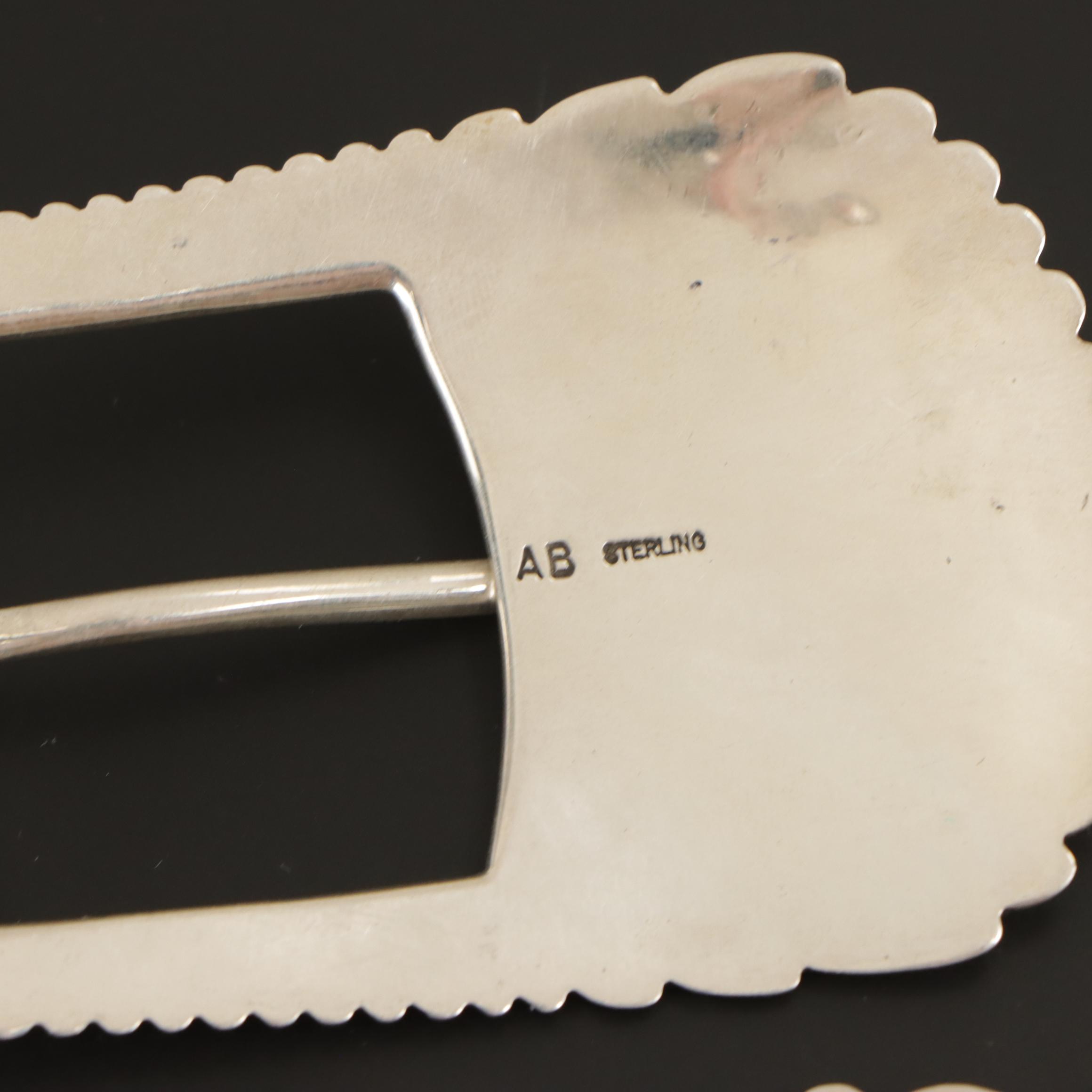 Signed Navajo Diné Sterling Belt Buckles