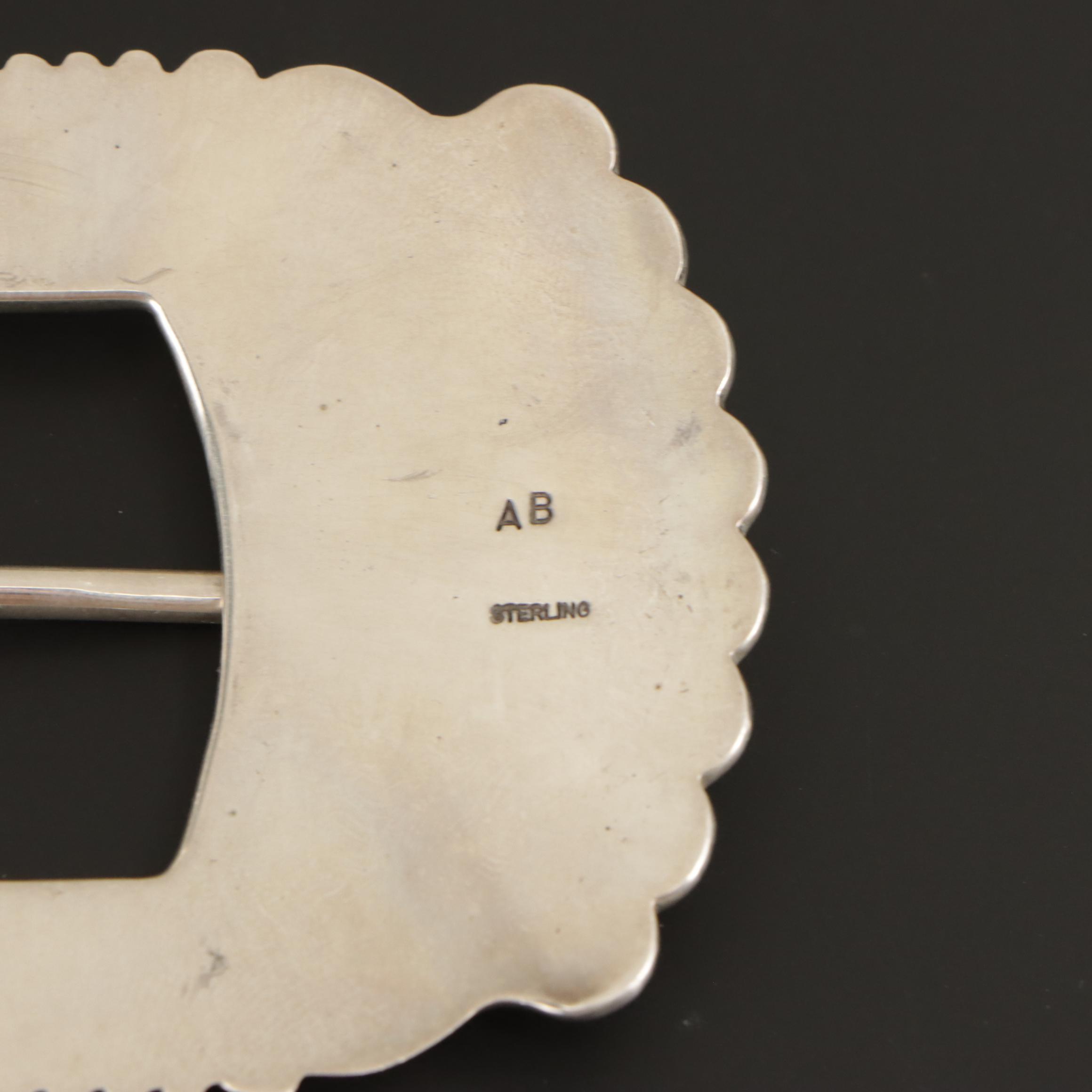 Signed Navajo Diné Sterling Belt Buckles