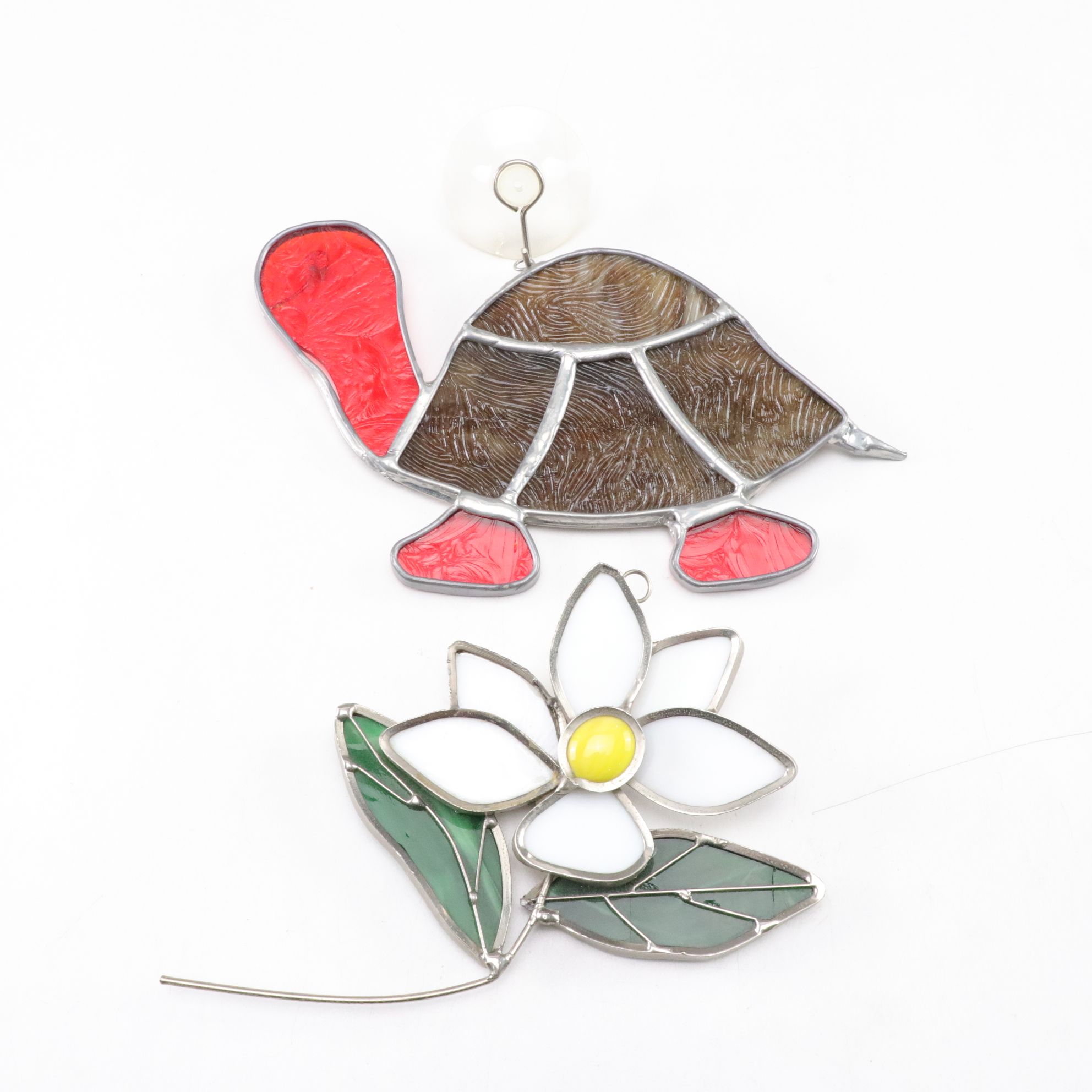 Seven Stained Glass Sun Catchers with Easter Bunny, Sea Gull, and More
