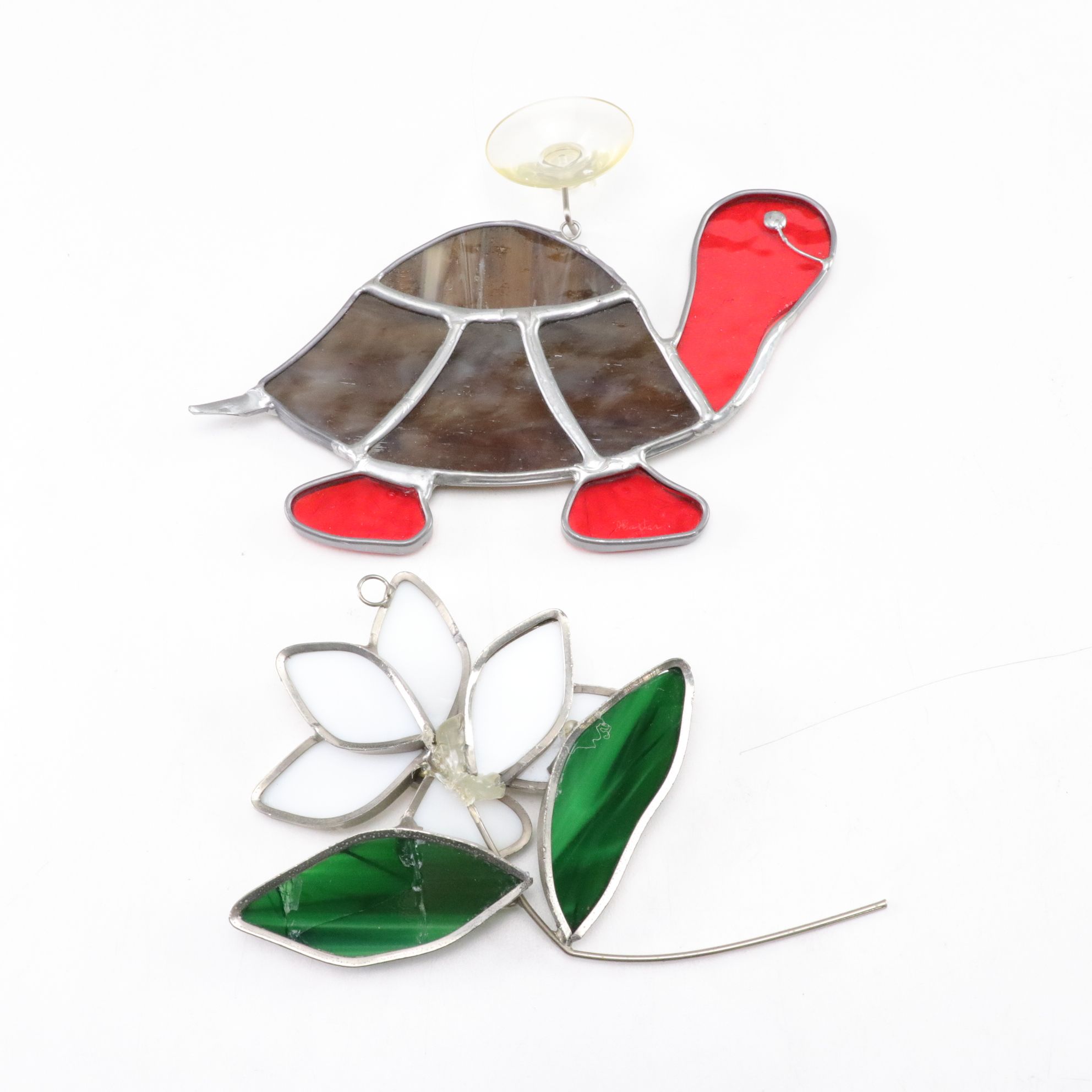 Seven Stained Glass Sun Catchers with Easter Bunny, Sea Gull, and More