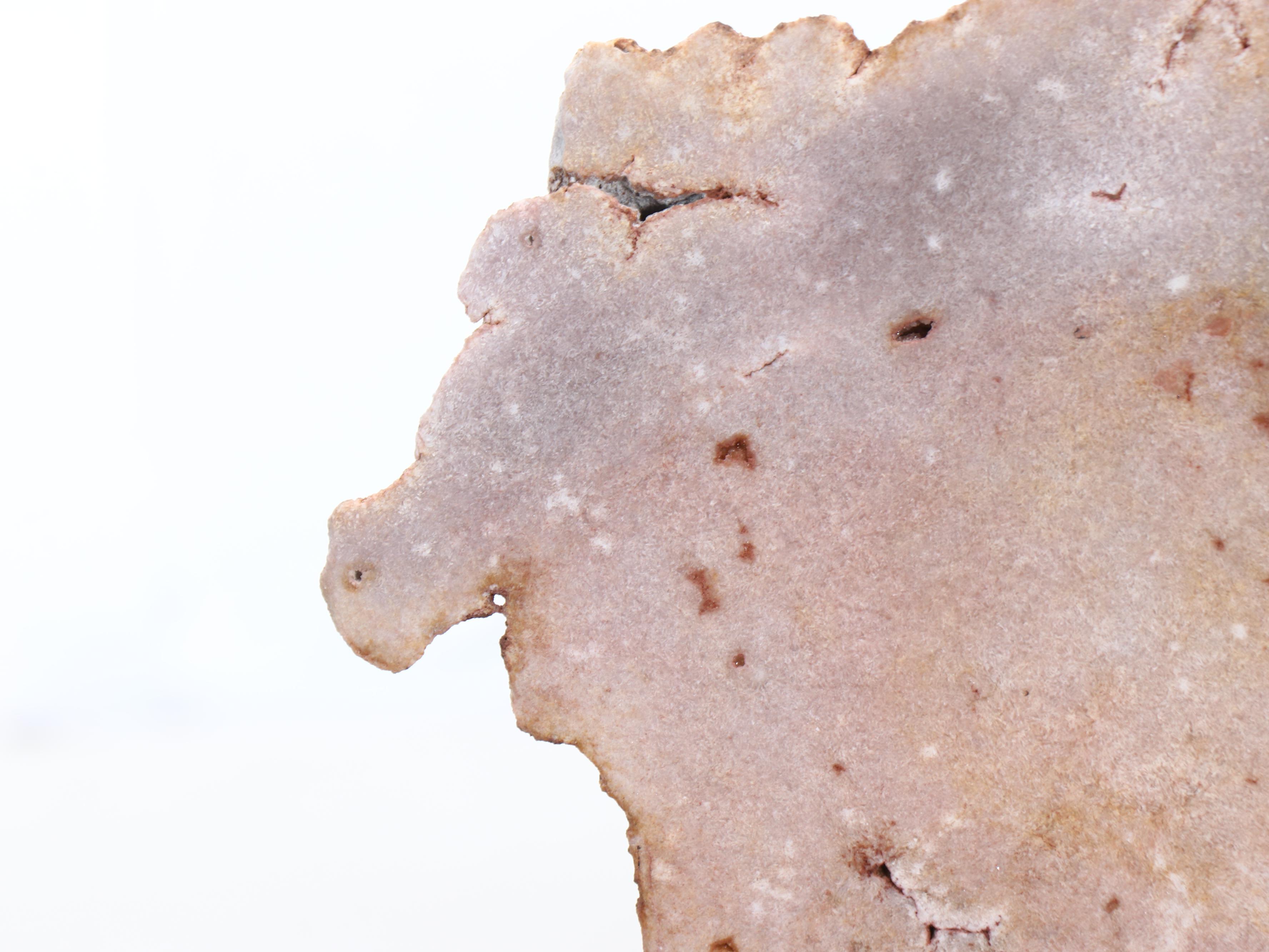 Pink Amethyst Specimen on Metal Display Stand