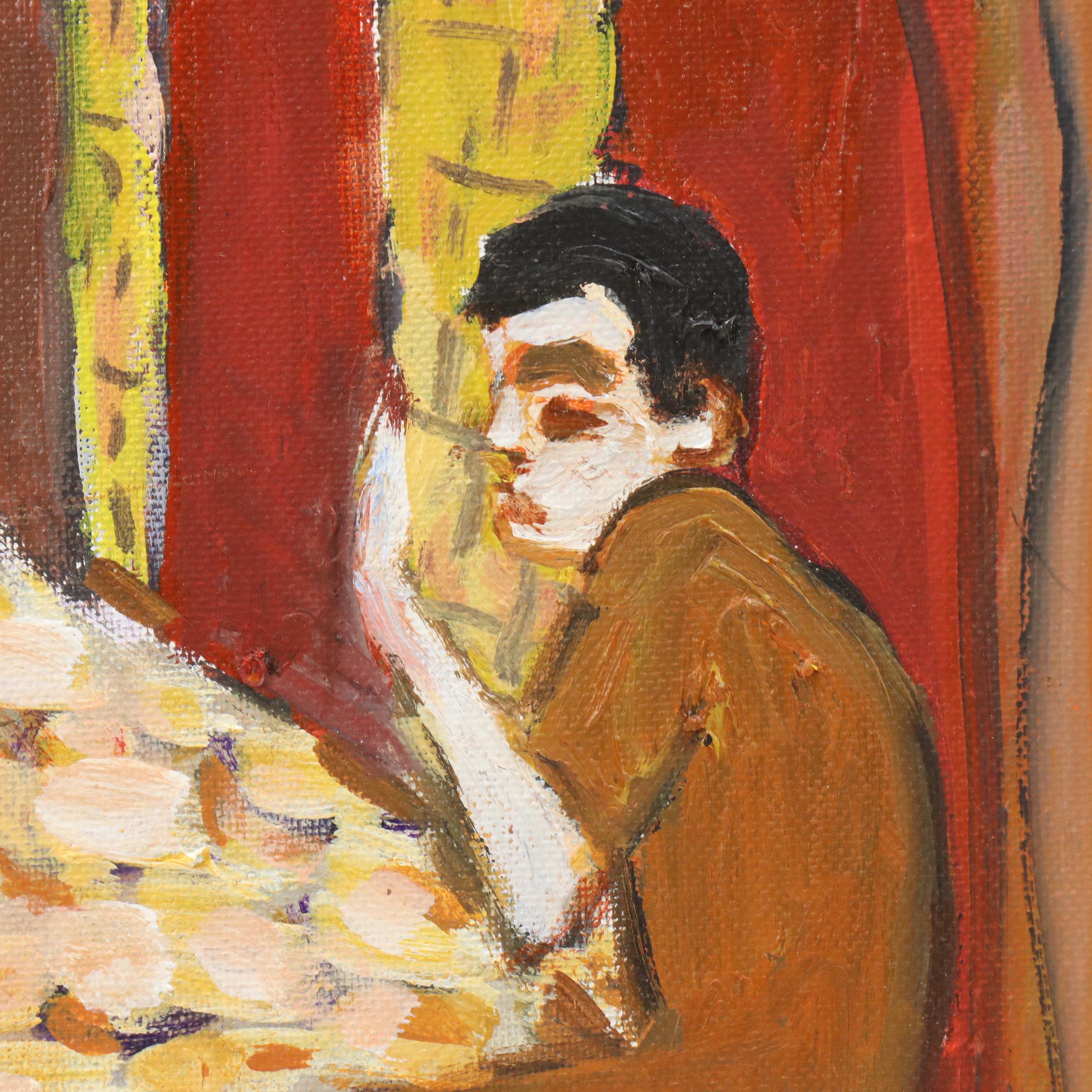 Janice Guttman Stylized Architectural Acrylic Painting "Casbah, Morocco," 1990