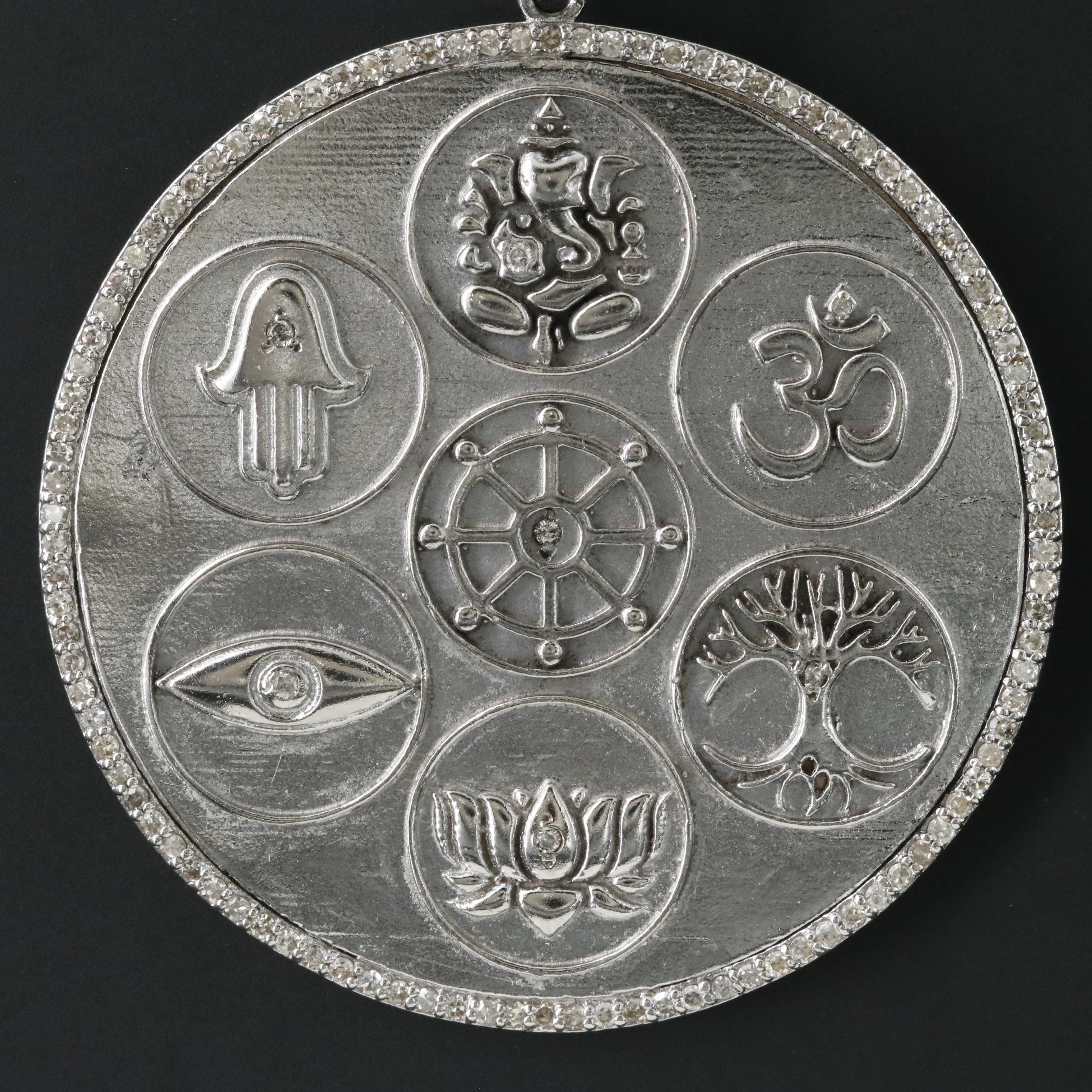 Sheryl Lowe Sterling Diamond "Love, Protection and Strength" Pendant