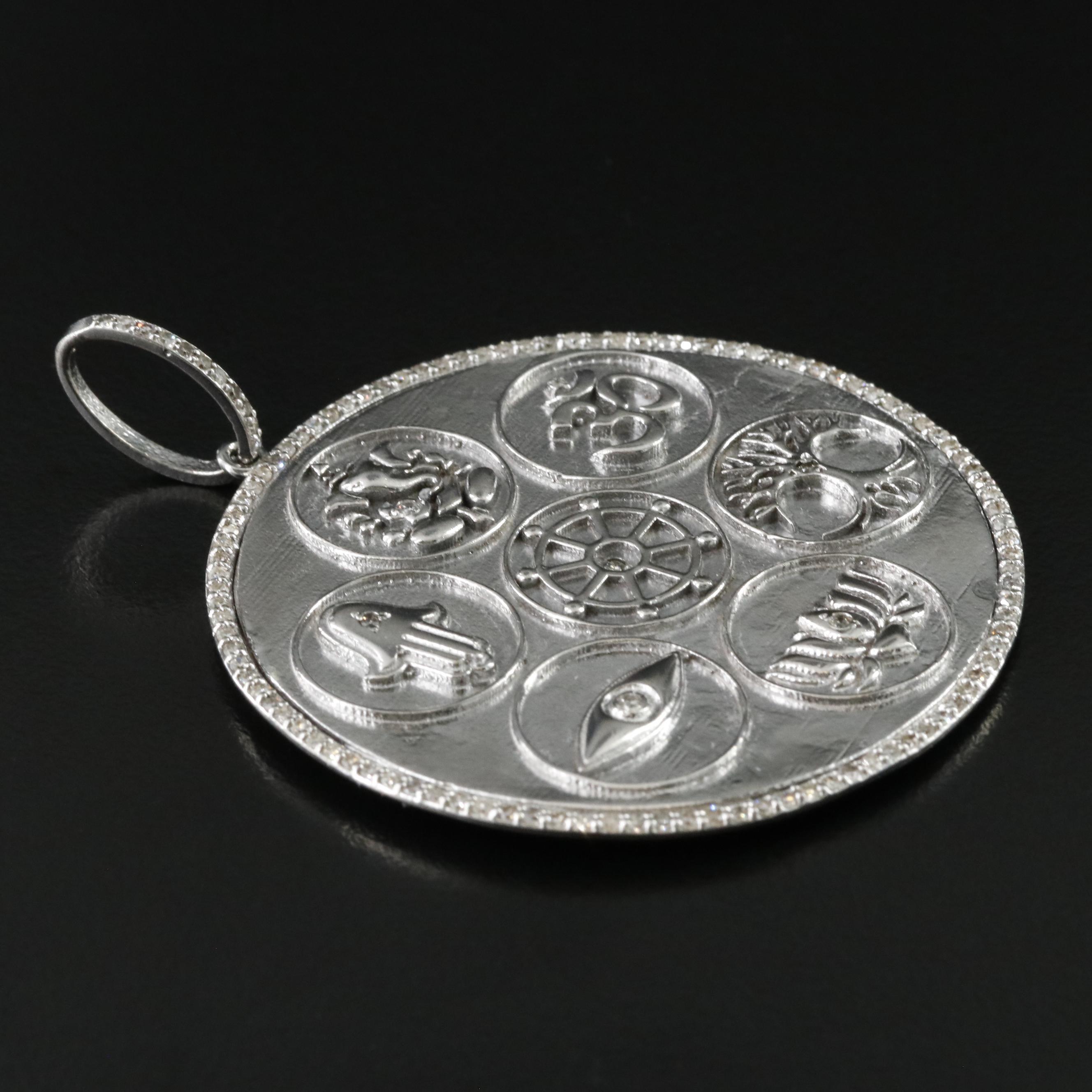 Sheryl Lowe Sterling Diamond "Love, Protection and Strength" Pendant