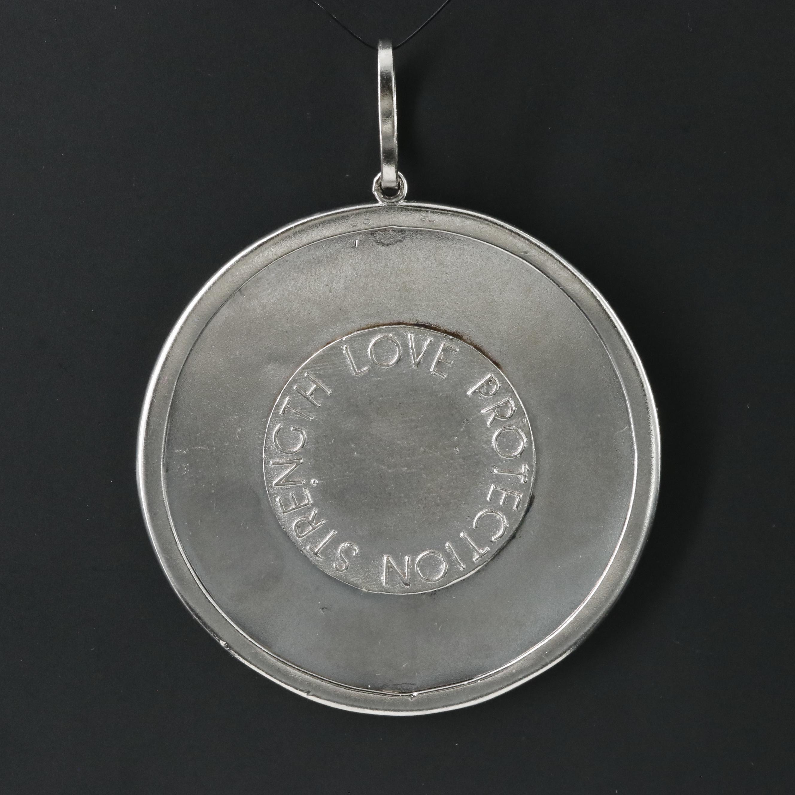 Sheryl Lowe Sterling Diamond "Love, Protection and Strength" Pendant