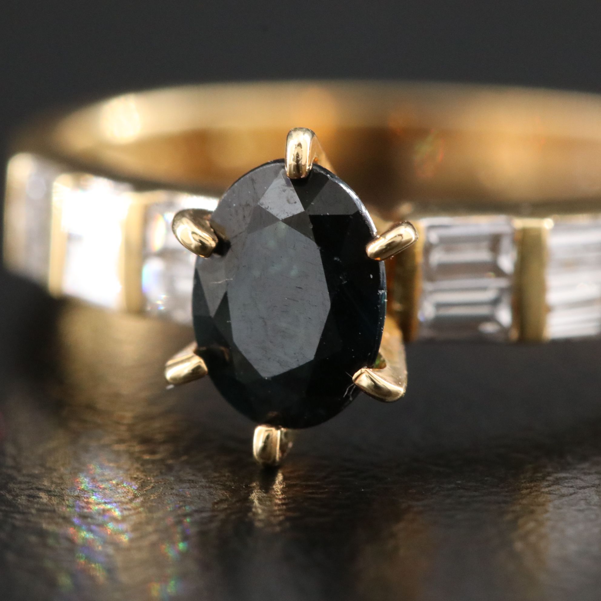 18K Sapphire and Diamond Ring