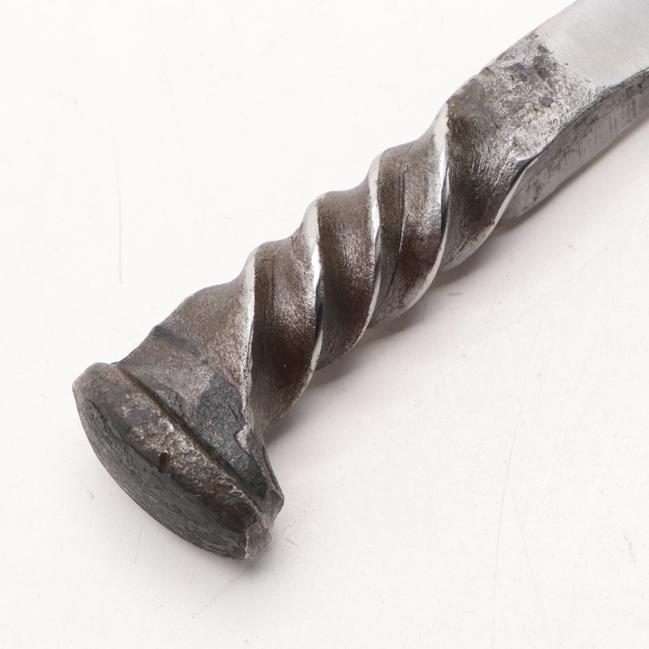 Metal Twisted Handled Knife with Iwo Jima Commemorative Knife